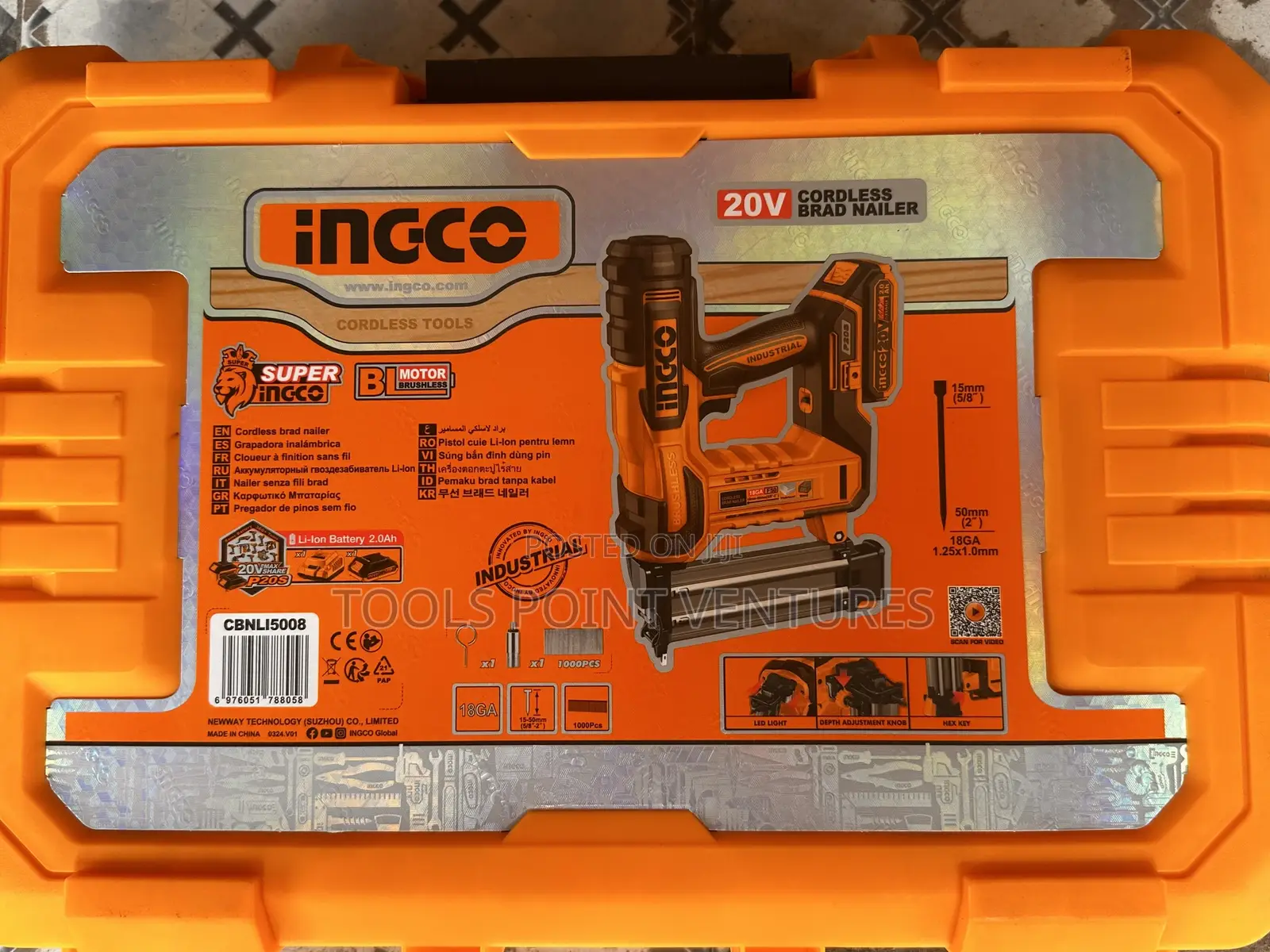 Ingco 20v Cordless Brad Nailer (Cbnli5008)