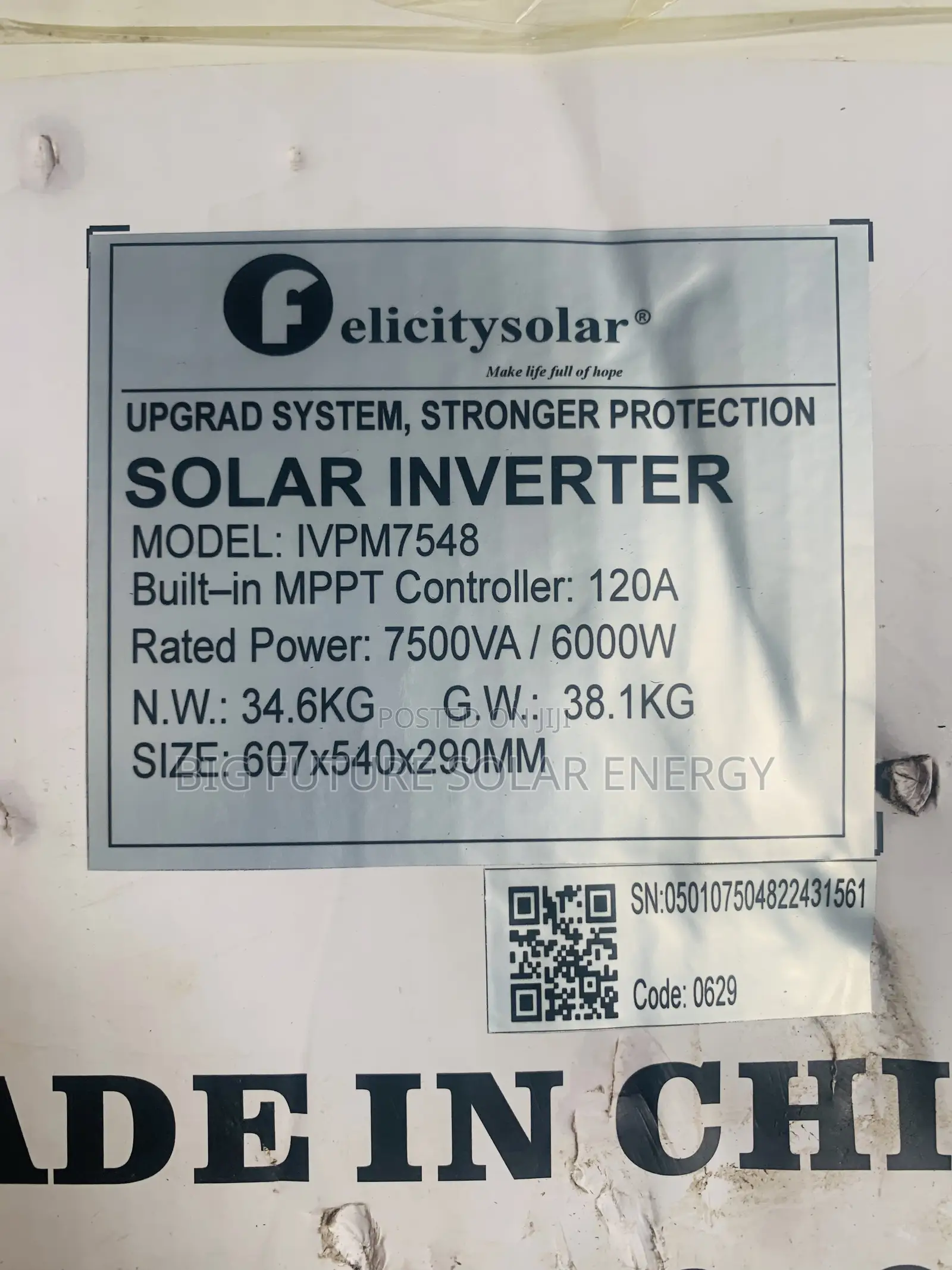 7.5kva Felicity Hybrid Inverter 48v