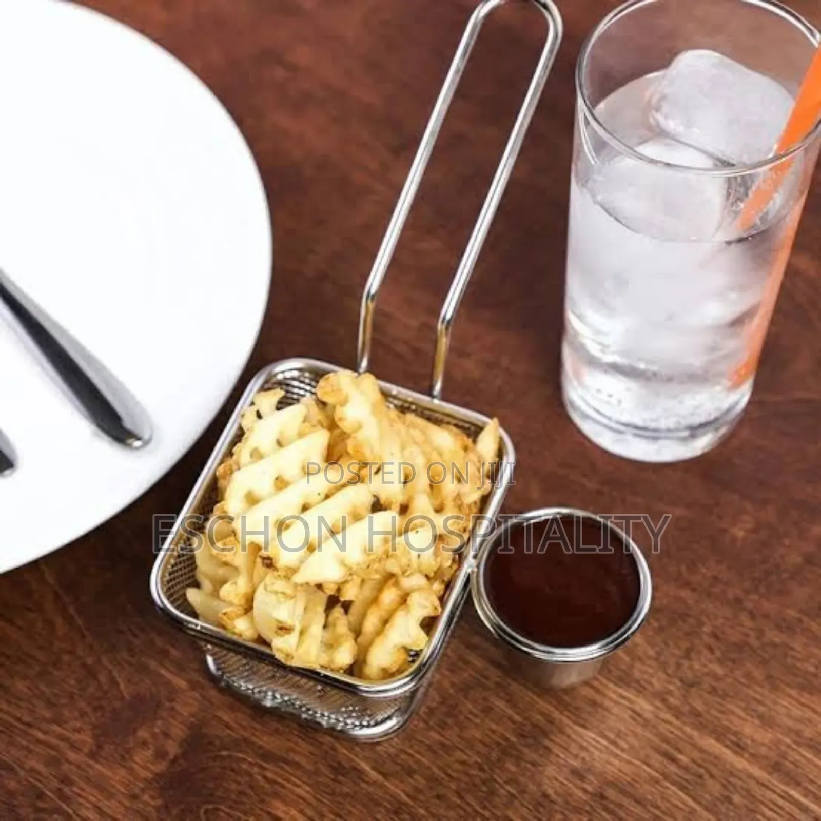 Chips French Fries Basket With Sauce Cup