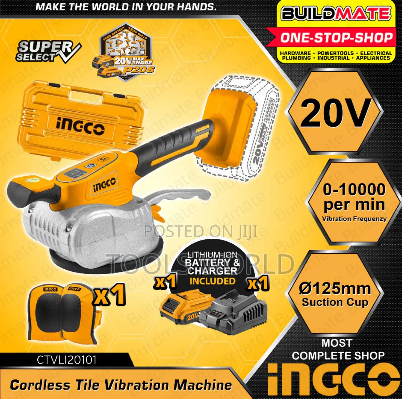 Lithium Ion Cordless Tile Vibration 20V Leveling Machine
