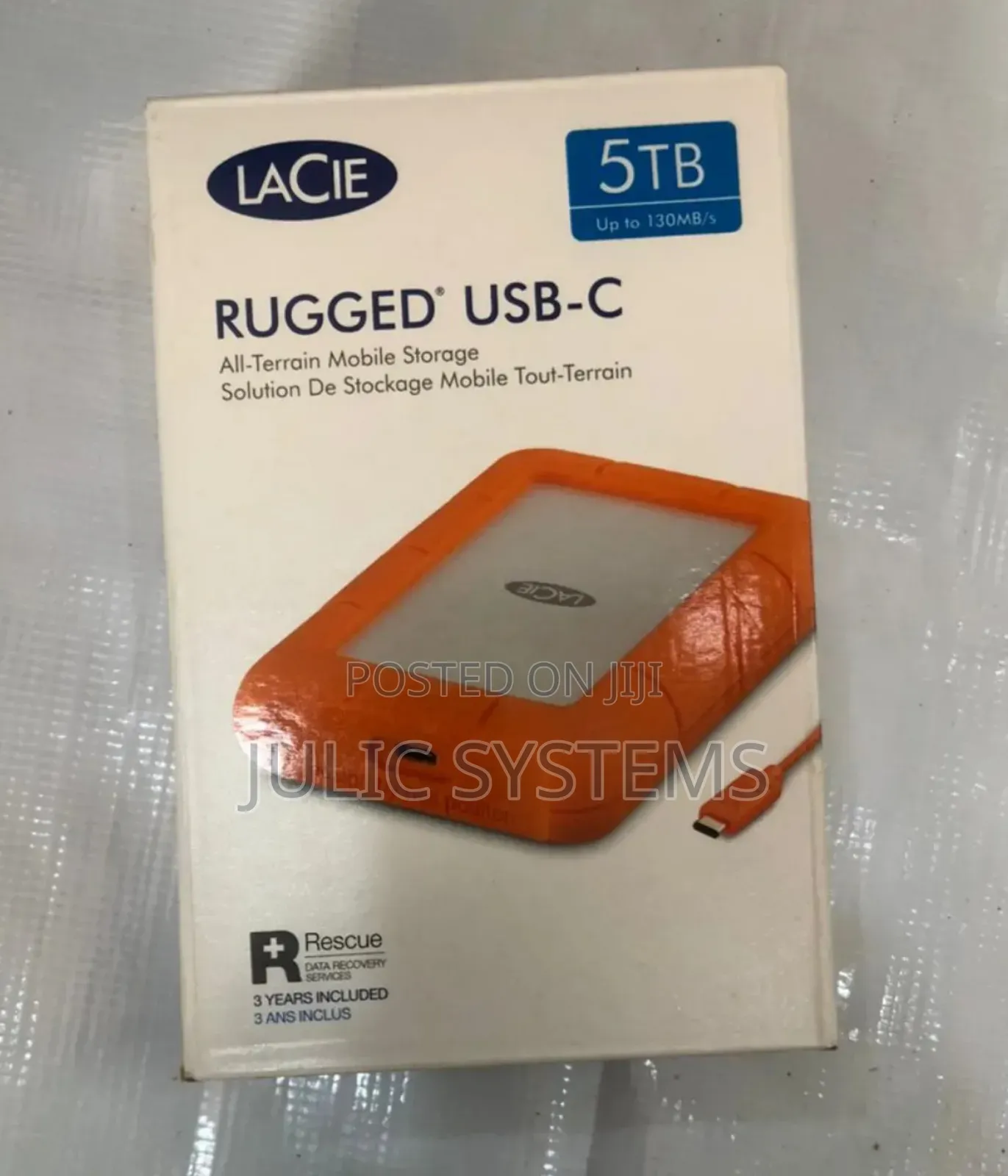 Lacie 5TB Rugged USB-C 3.2 Gen 1 External Hard Drive