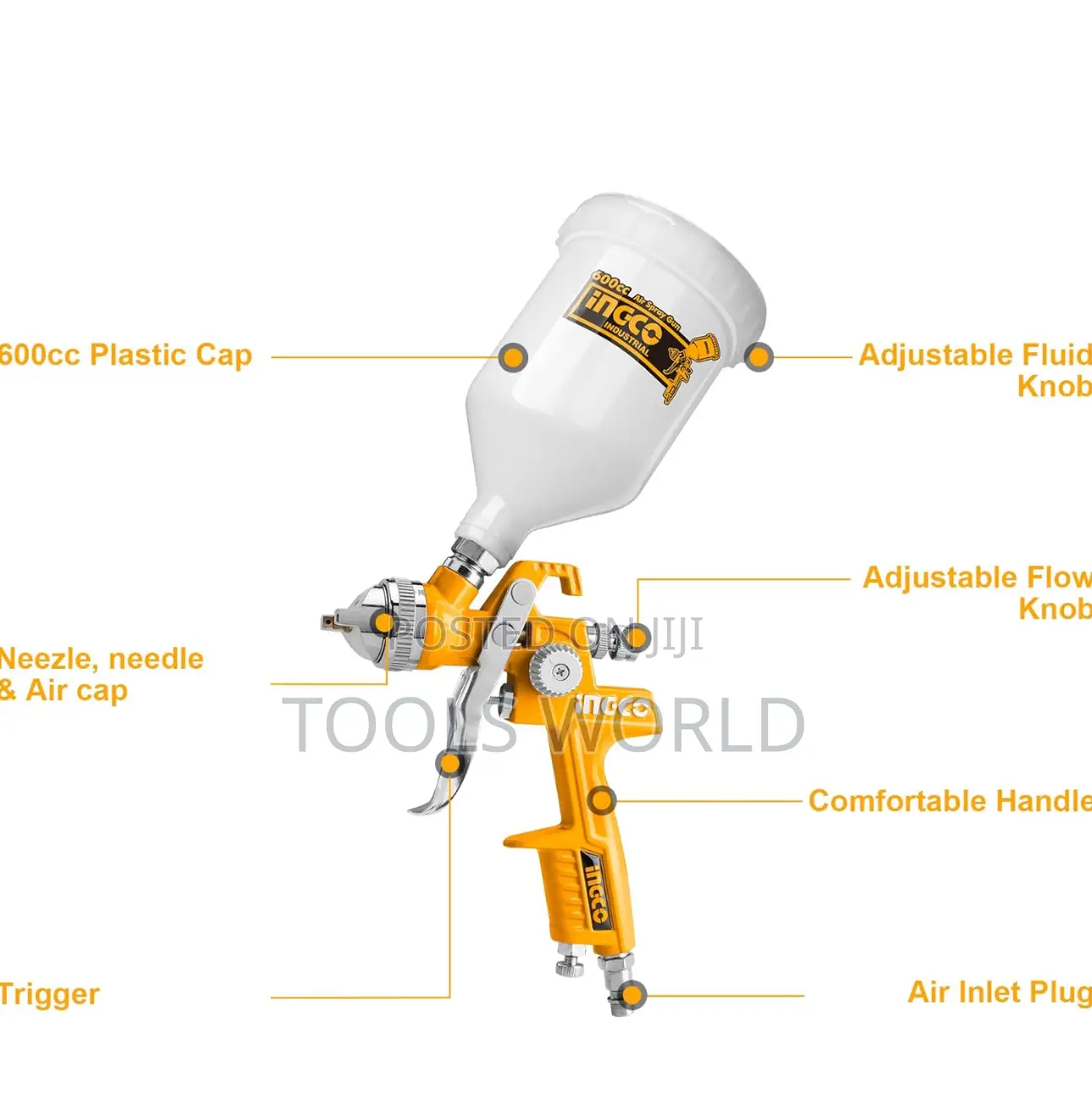 Painter Spray Gun,600cc Capacity, 3.5bar for Finishing Coat,