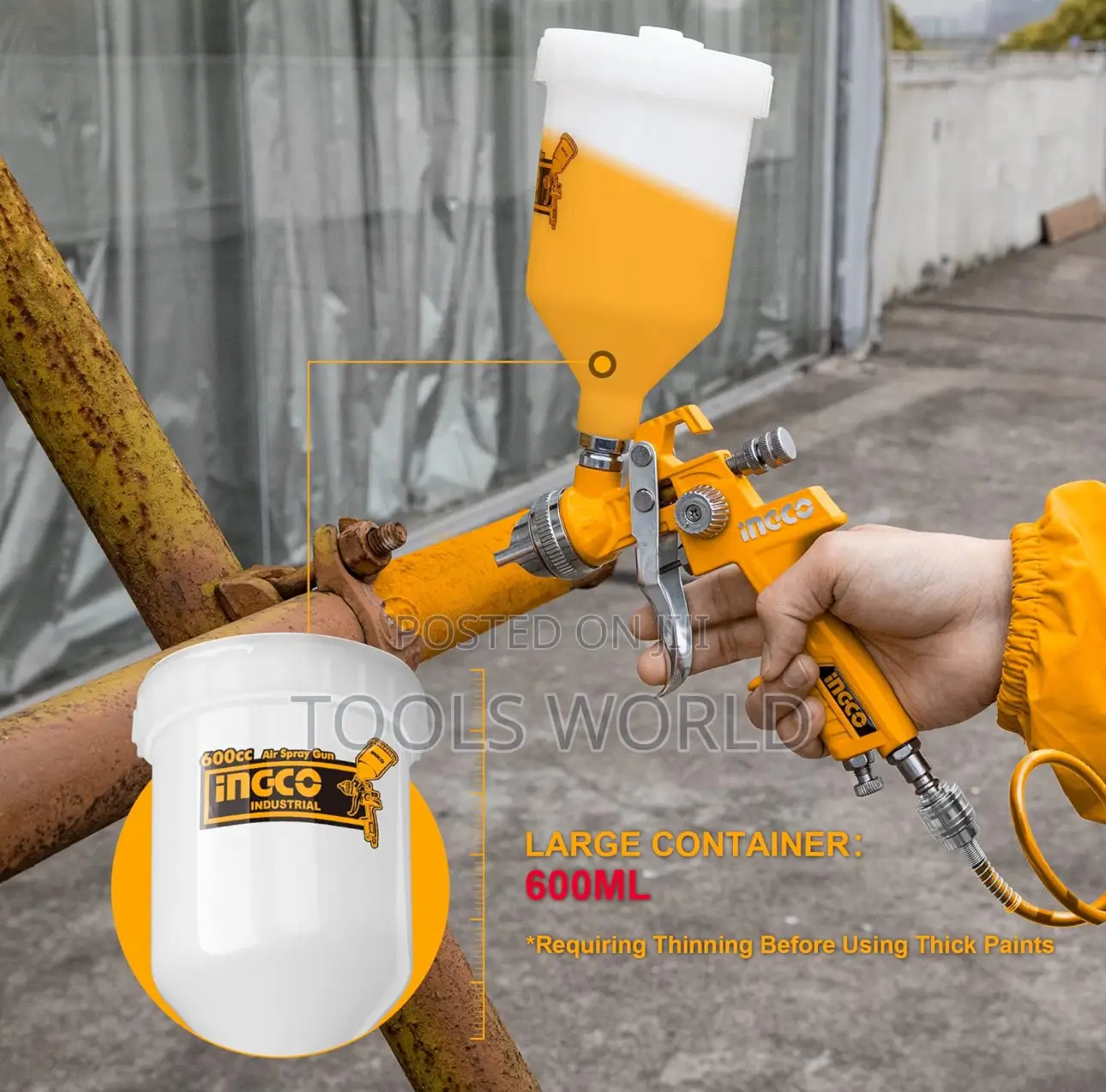 Painter Spray Gun,600cc Capacity, 3.5bar for Finishing Coat,