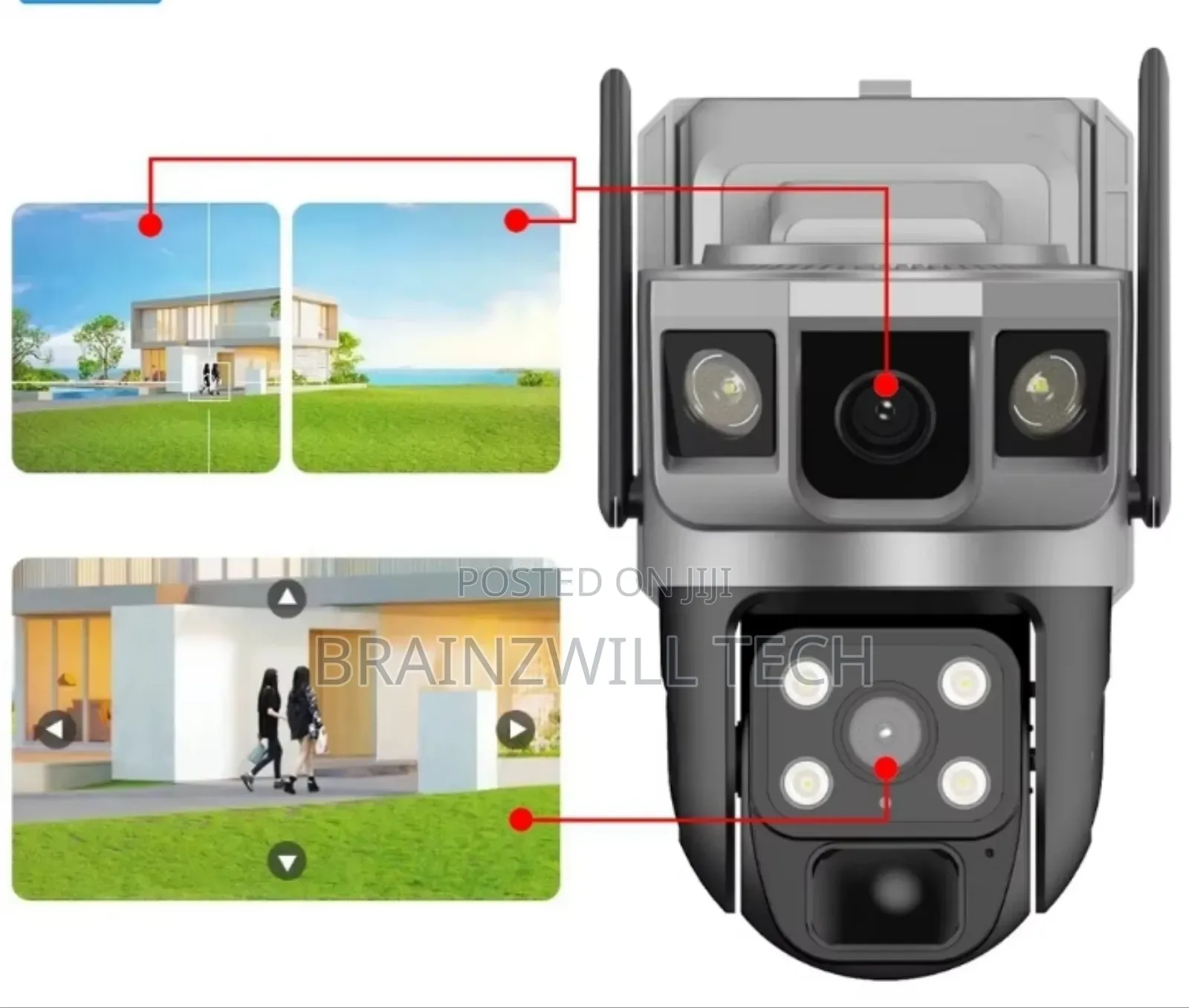 V380 4g Solar Dual Lens 3 Screen Camera
