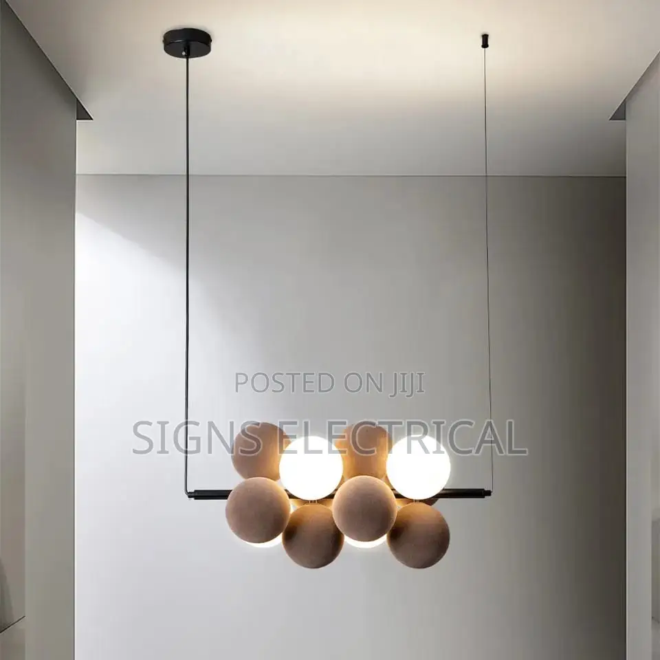 LED Bubble Pendant Horizontal Fabric Design Ball Pendant