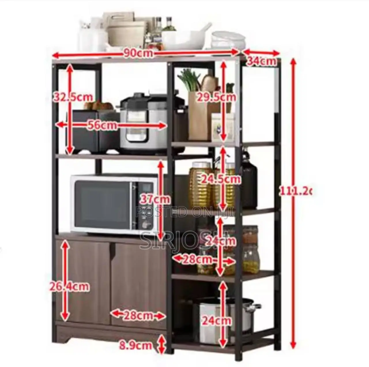 Floor Kitchen Storage Shelf Cabinet