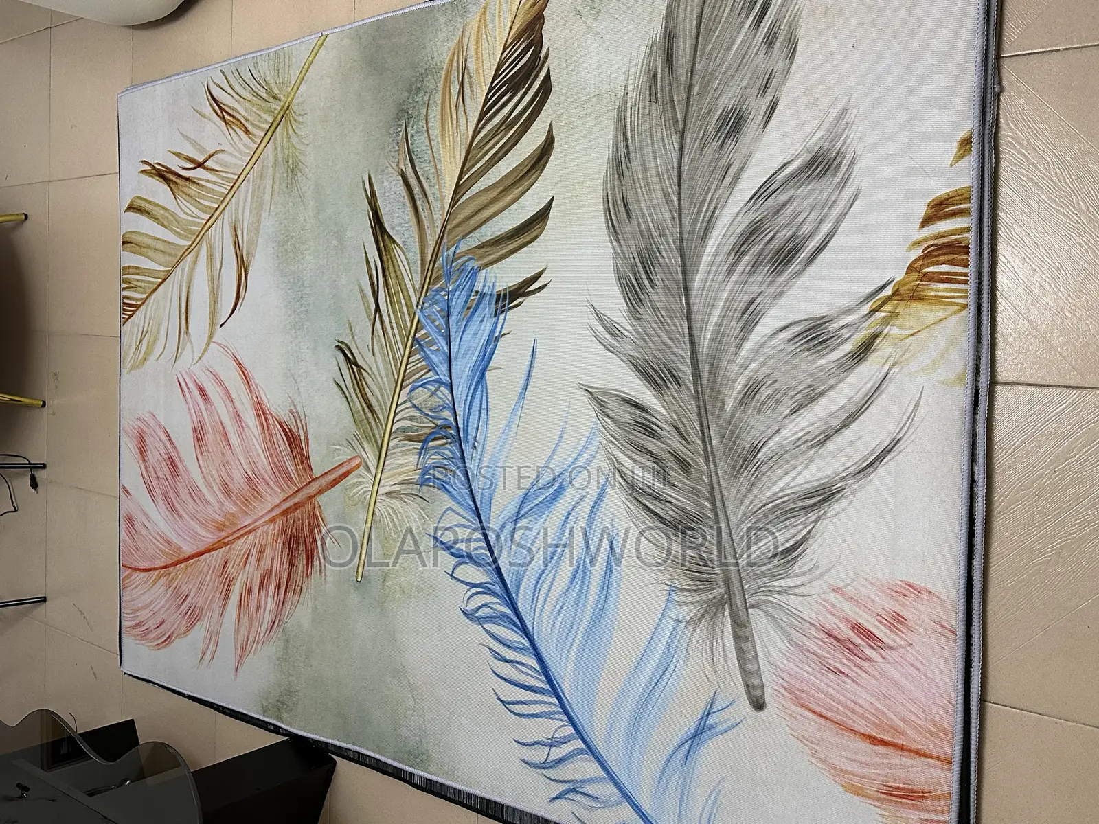 Leaf Design 6*4ft Velvet Center Rug