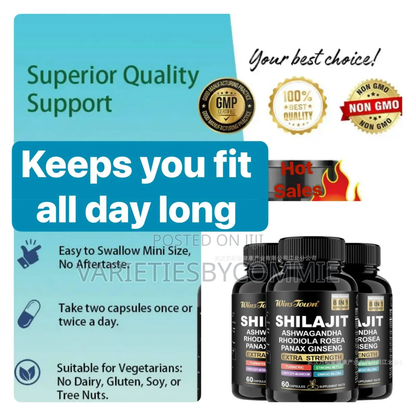 8 in 1 Shilajit Supplement for Vitality (60) Capsules