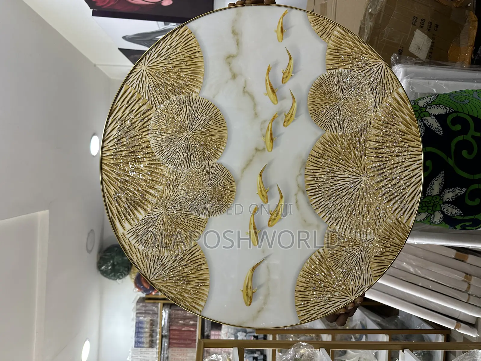 Neautral Tone Acrylic Stoned Art 50*50cm