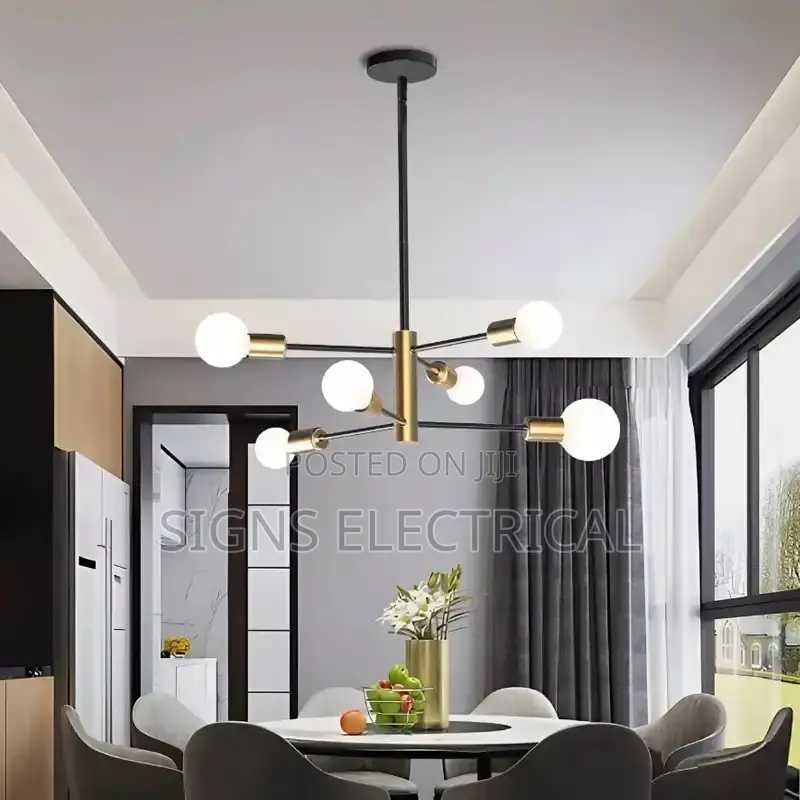 Modern Nordic Sputnik Black Chandeliers LED Lamp