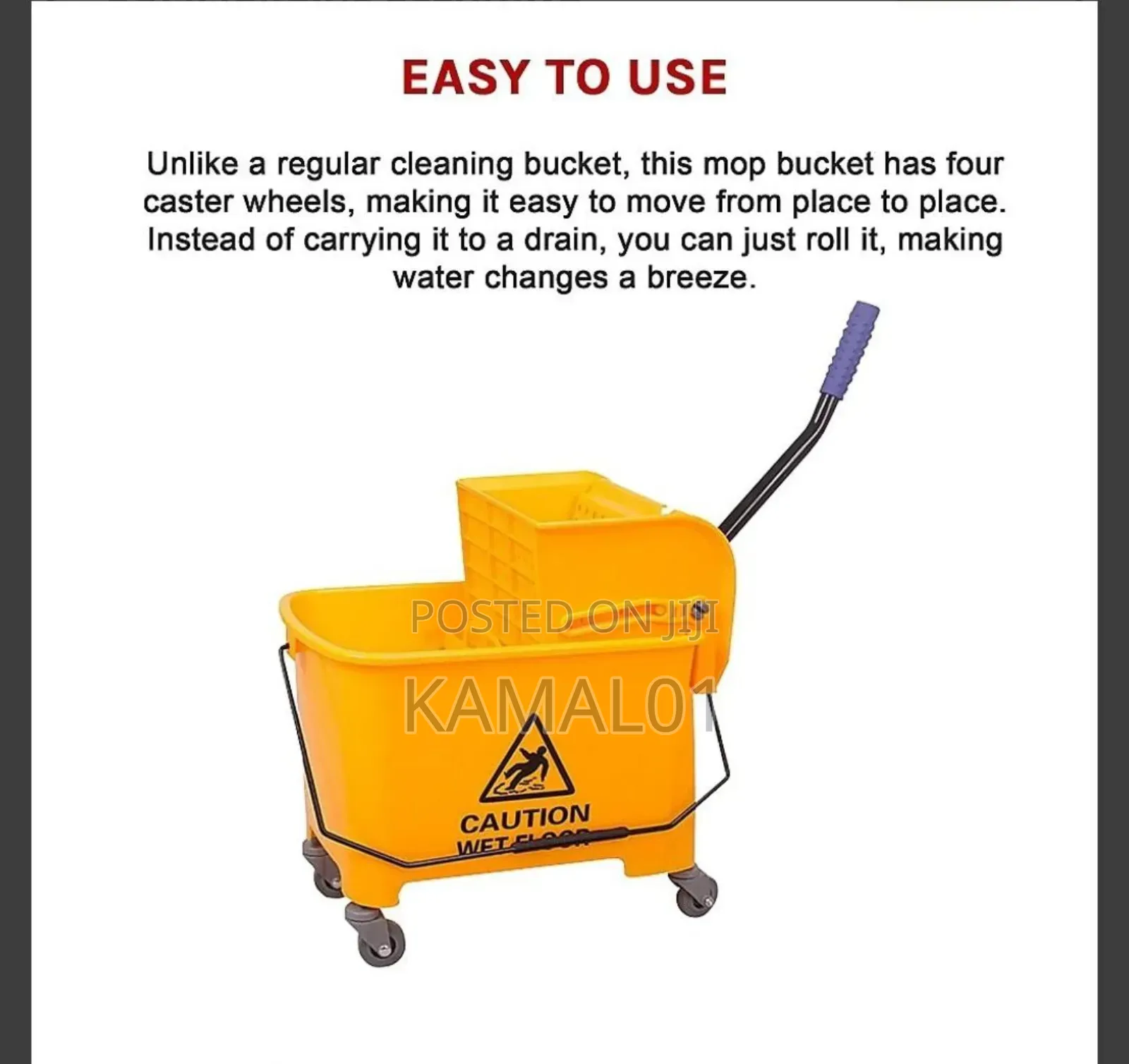 Deluxe Mop Wringer and Caution Bucket - 20l