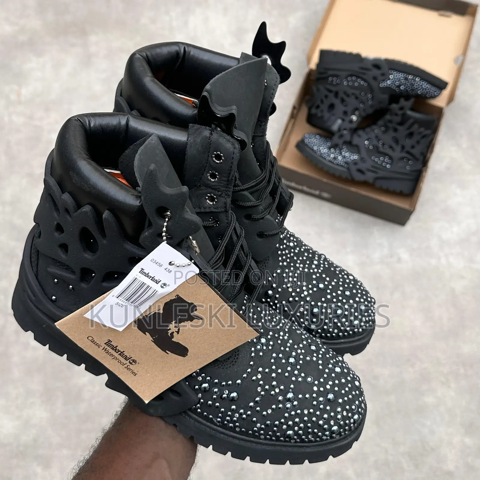 Original Custom Swarovski Pearl Timberland Boot