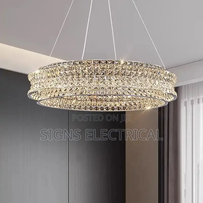 Luxury Crystal Chandelier Duplex Villa Living