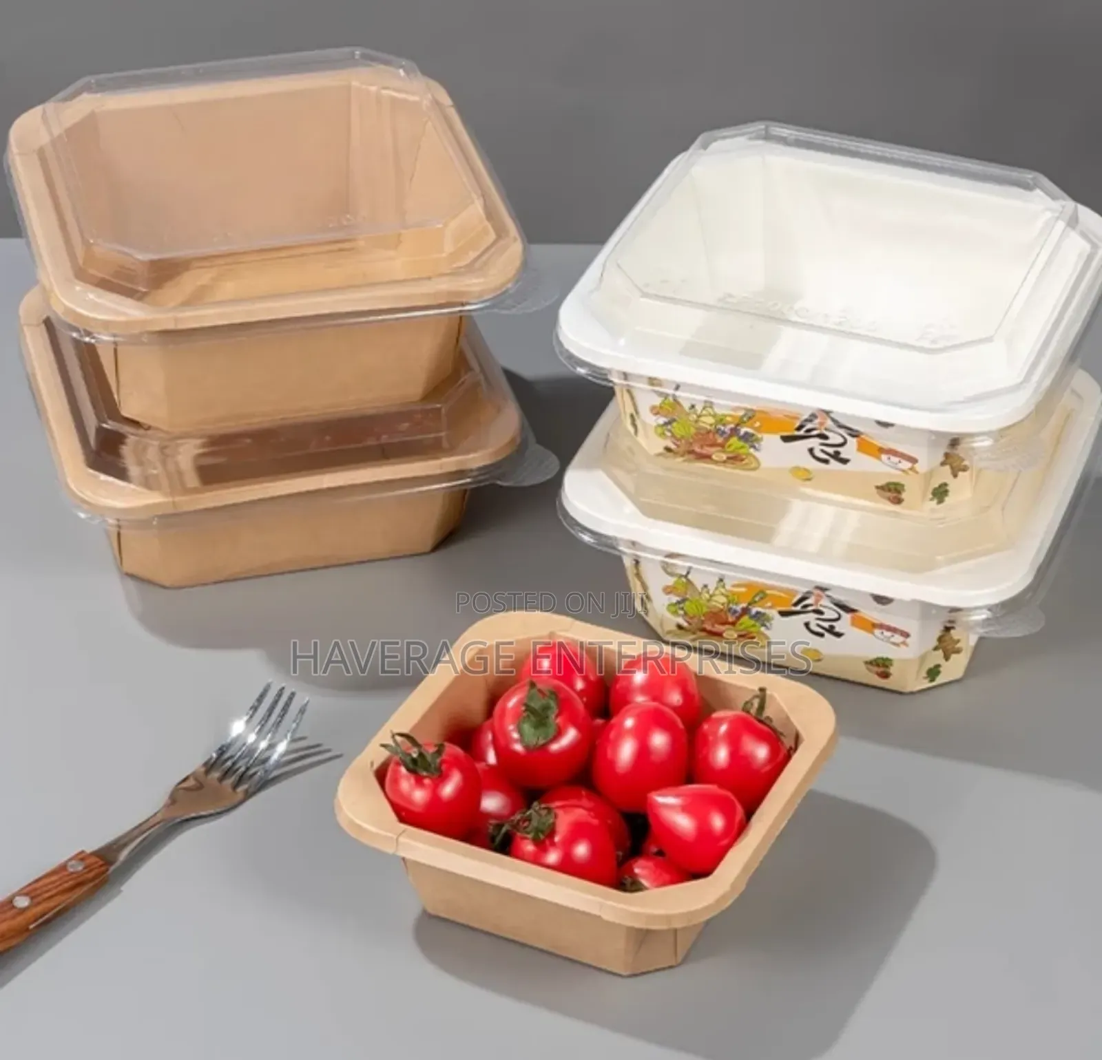 Disposable Paper Craft Food Containers With Lids 300pces