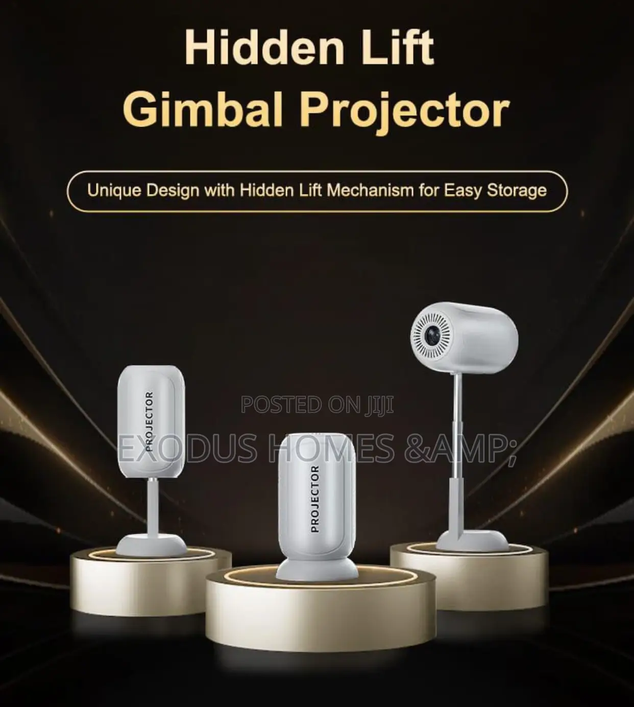 VGKE Creative Lift-Up Mini Projector With Wifi and Bluetooth