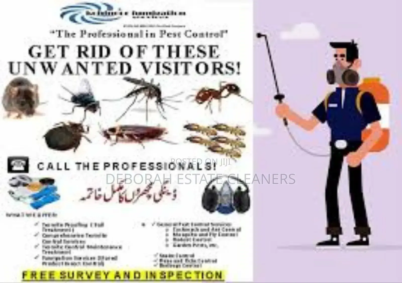 Pest Control Against Cockroaches , Rats and Snakes