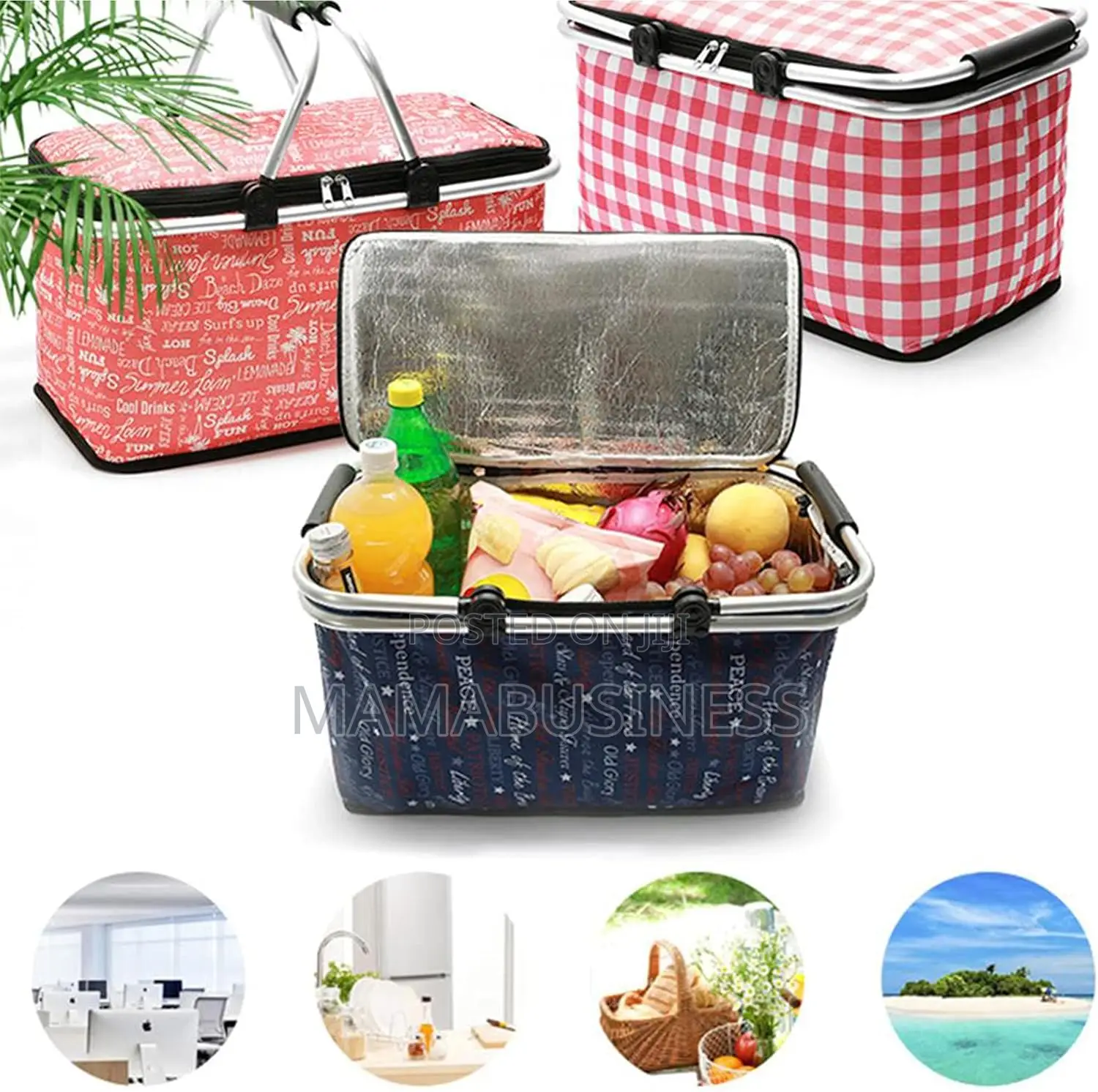 Foldable Shopping Basket Large Picnic Basket - 30l