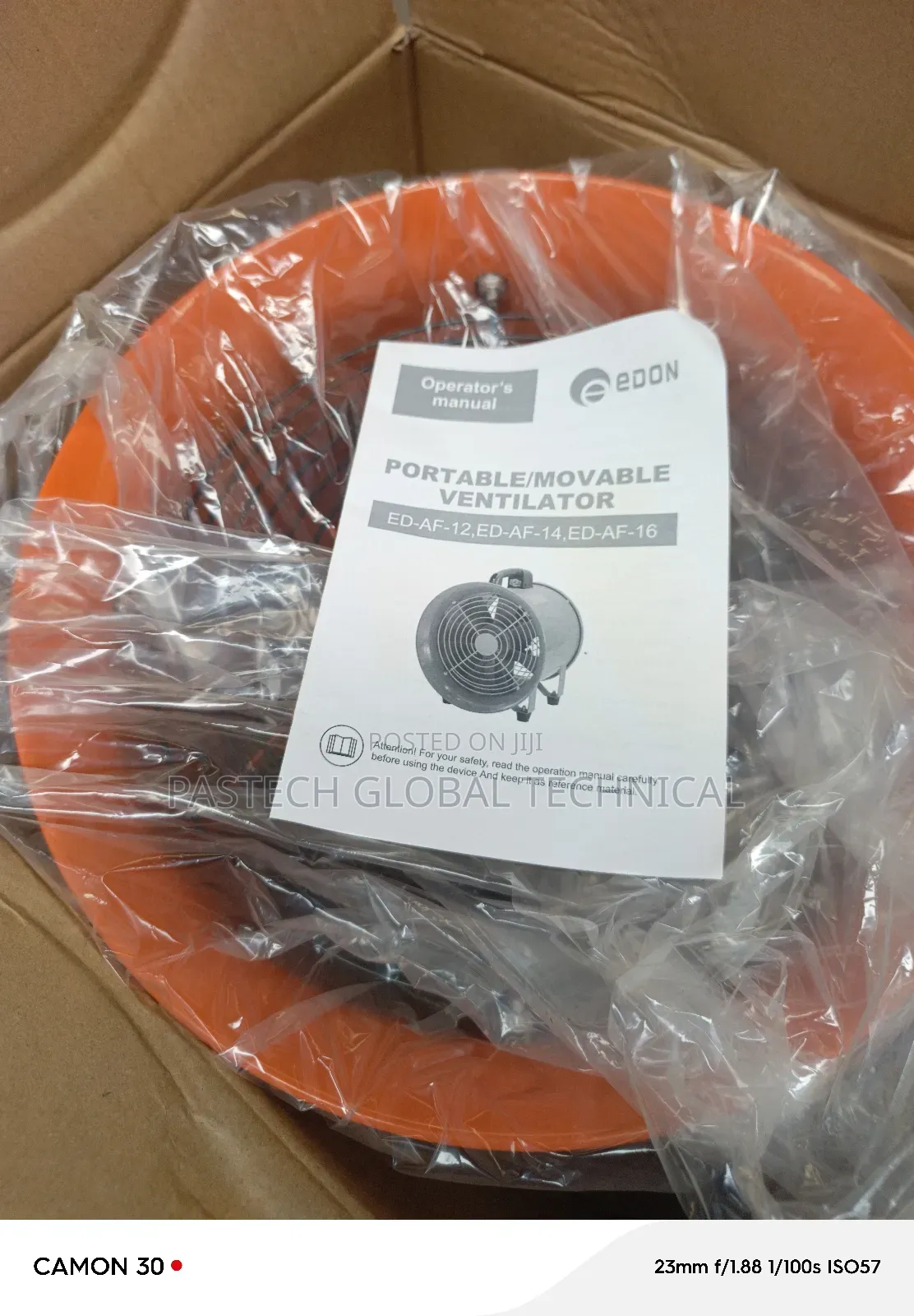 12" Portable Ventilator With a 5m Hose 220v-240v