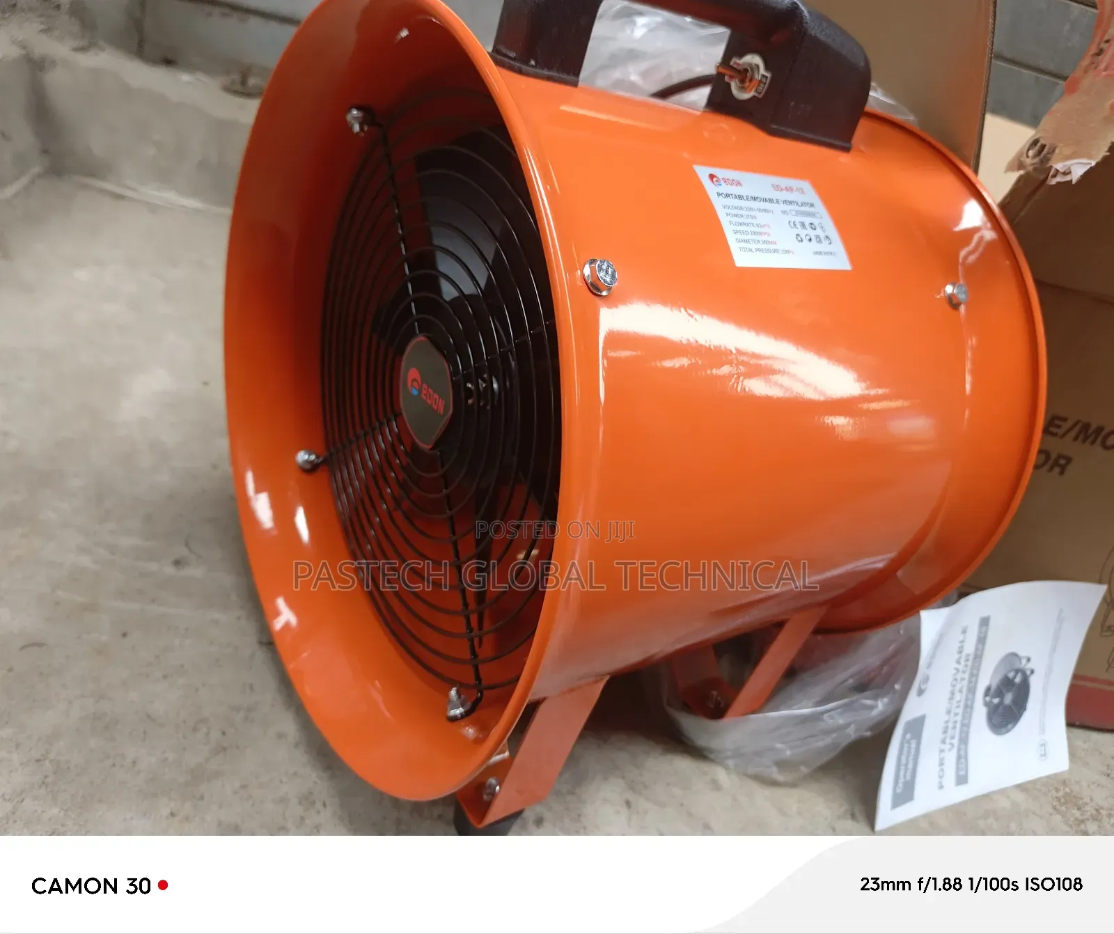 12" Portable Ventilator With a 5m Hose 220v-240v