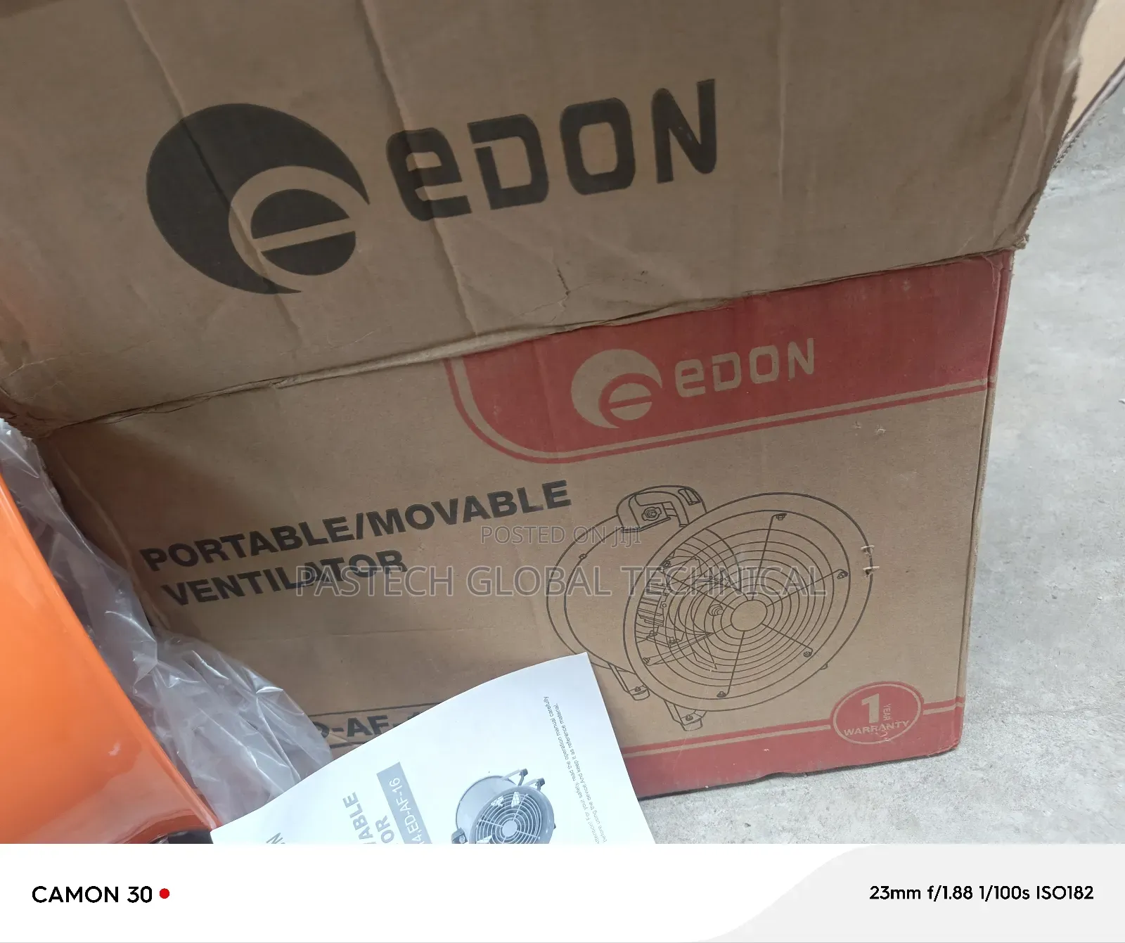 12" Portable Ventilator With a 5m Hose 220v-240v