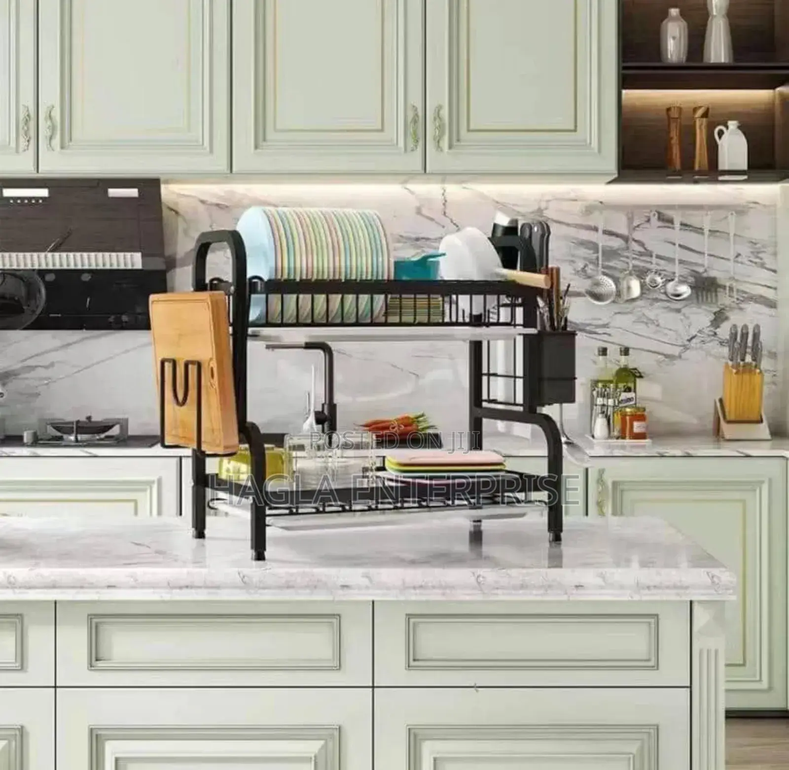 2 Layers Black Dish Drainer