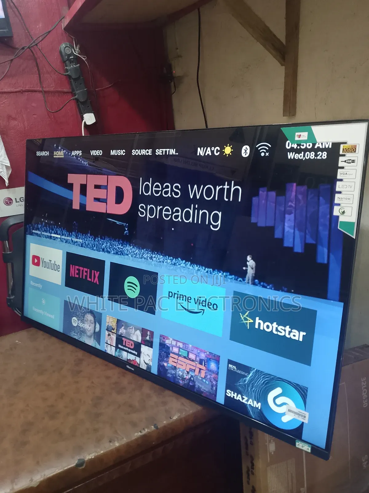 Hisense Smart Android 50"Inch Flameless Tv Wifi>Netflix