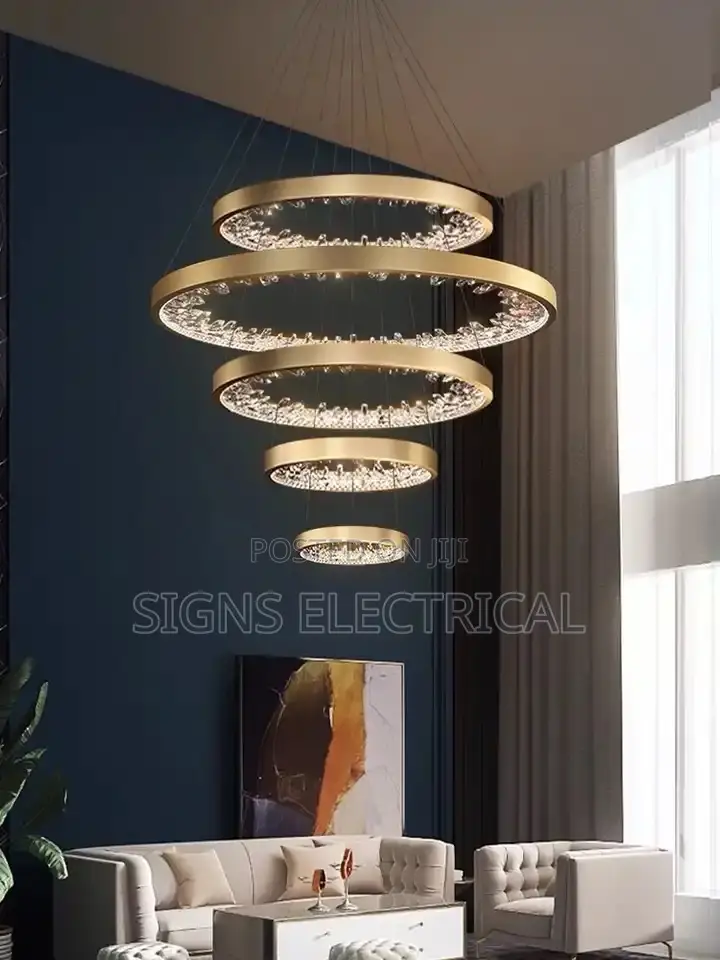 Chandelier Modern Luxury Rings Crystal Large Pendant Lamp