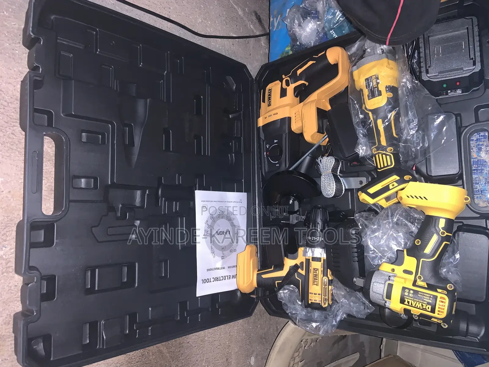 4-1 Cordless Tools Set With Grinder ,Rottary,Screw Impact