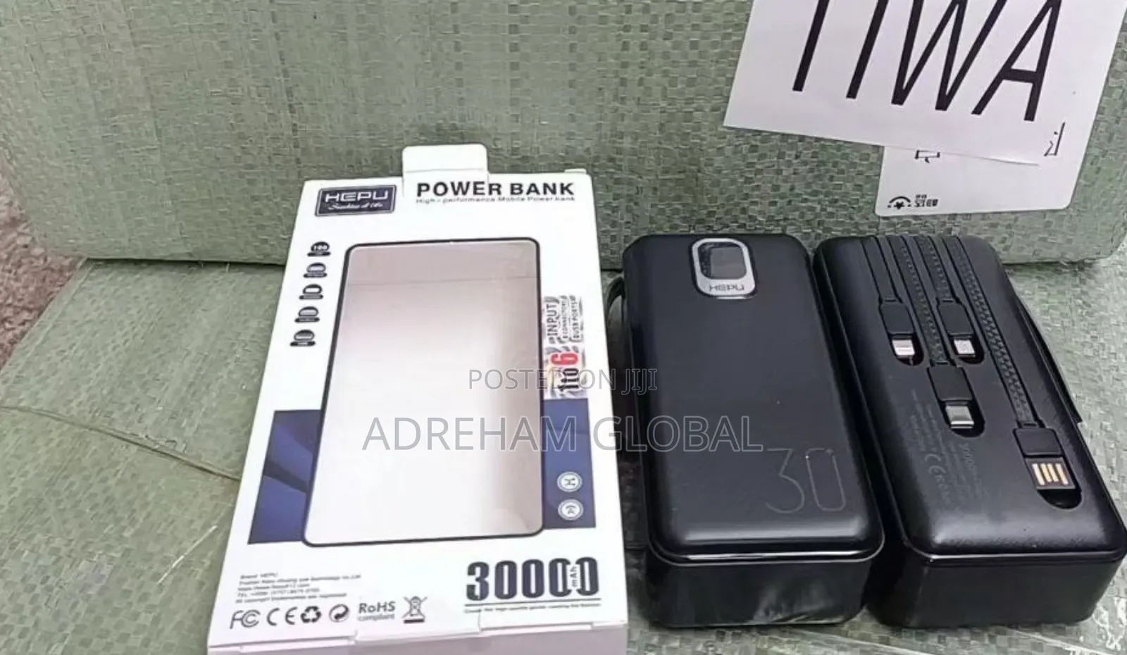 Hepu 30,000mah Powerbank With Usb Cords Good Quality