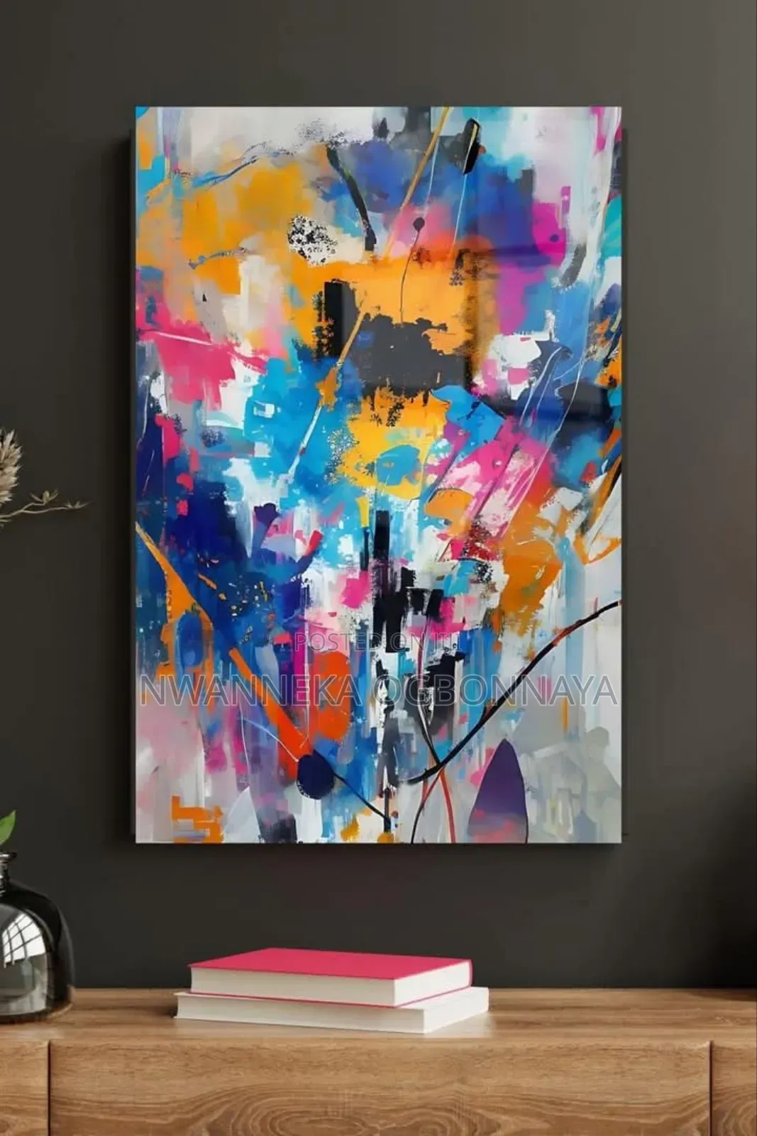 Abstract Line Oil Painting on Canvas