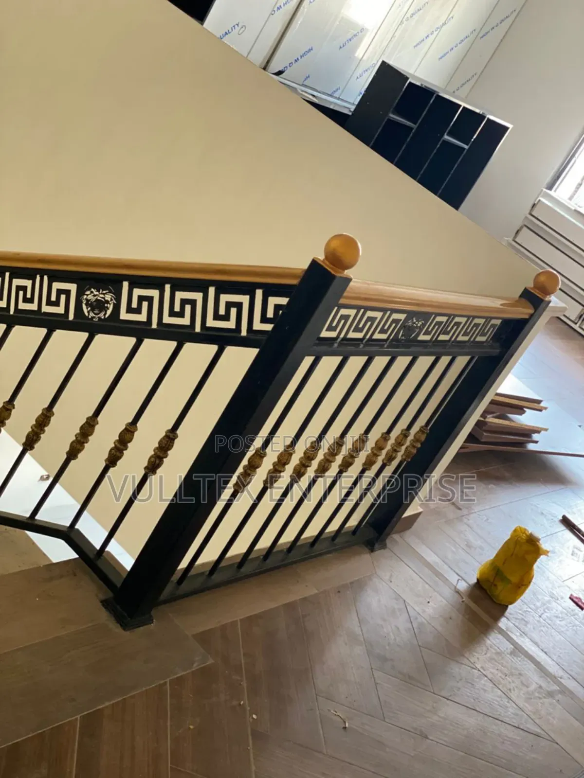 Staircase.With Wooden Top,.