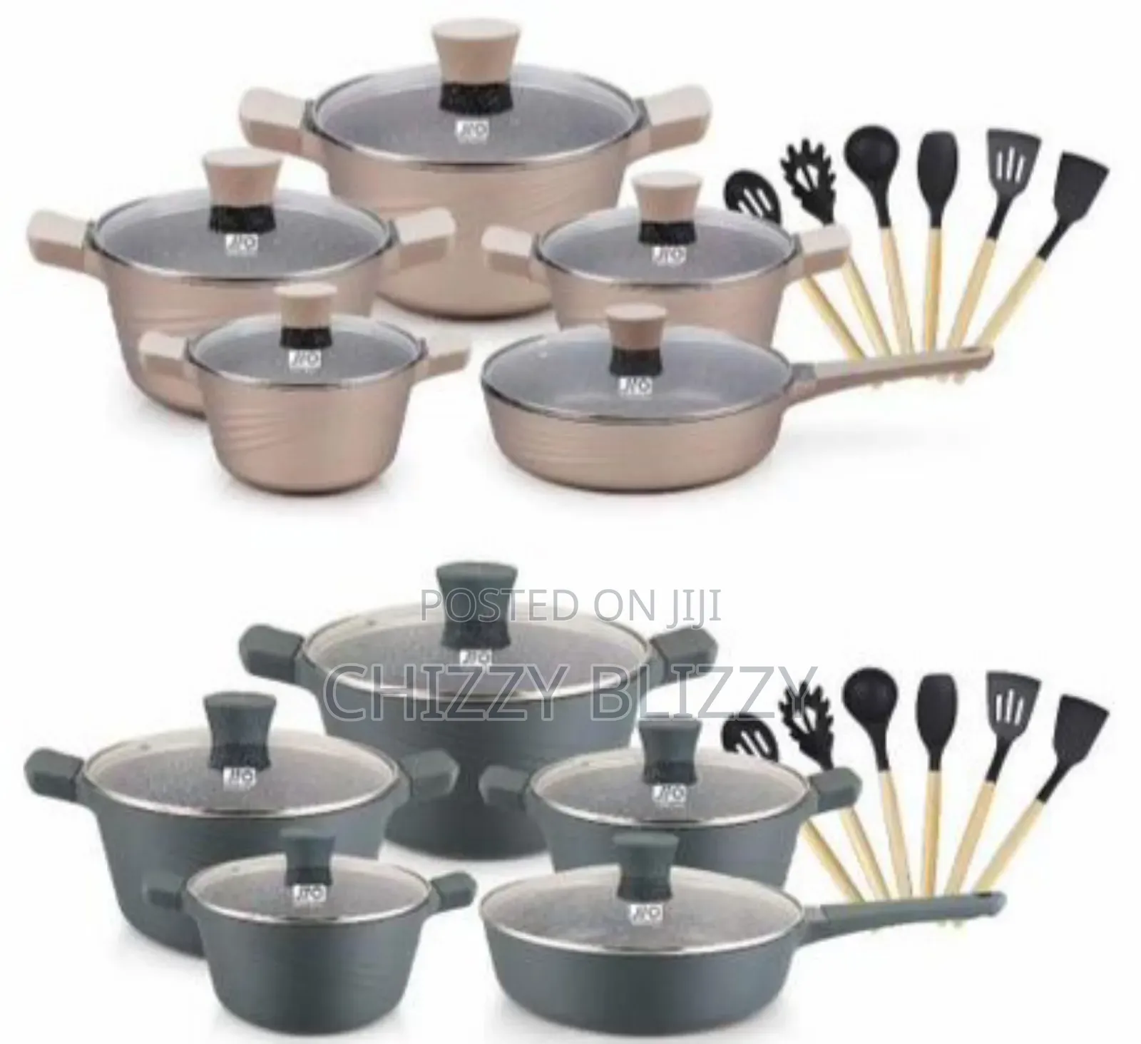 Jio Original Cookware Granite Set Pot.16pcs