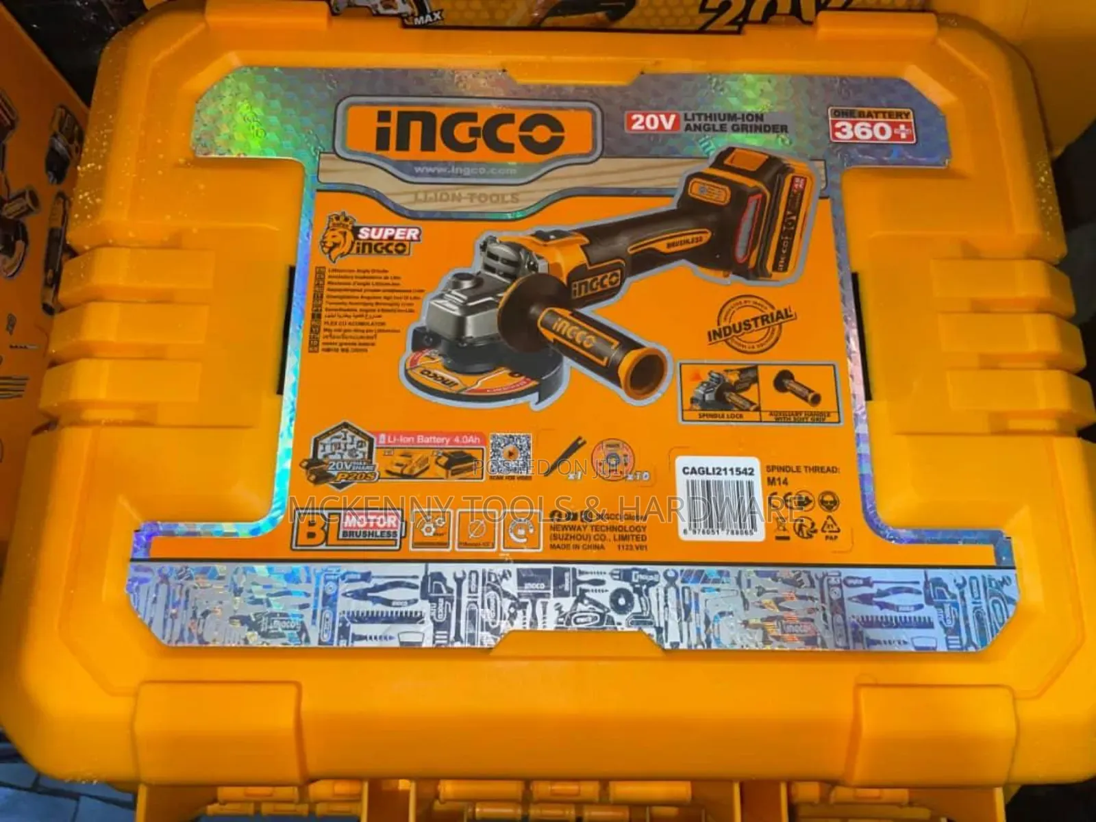 INGCO Cordless Angle Grinder, M10, 3000/8500 RPM