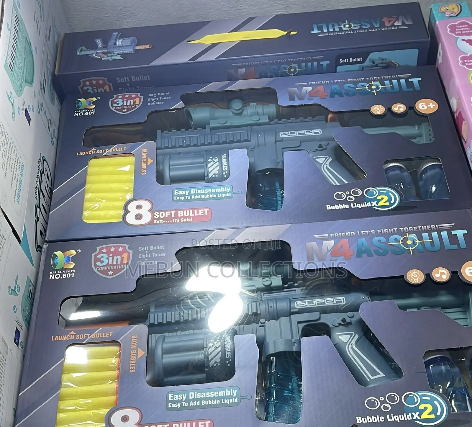 3in1 Toy Gun for Soft Bullet With Bubble Gun Light Music