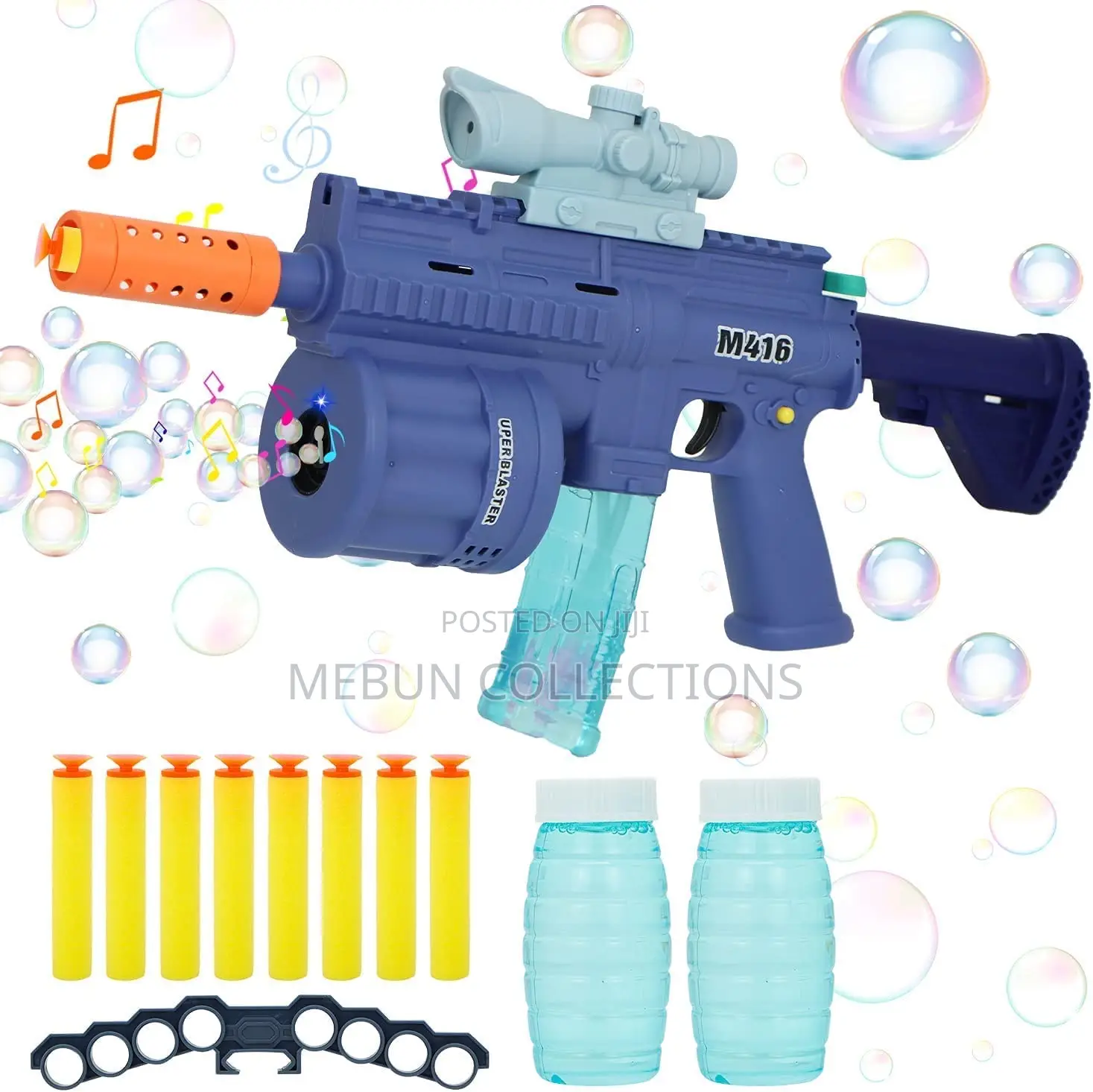 3in1 Toy Gun for Soft Bullet With Bubble Gun Light Music
