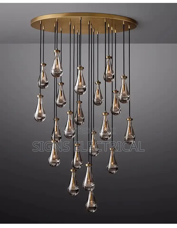 Chandeliers Vintage Large Water Droplets Crystal Lights