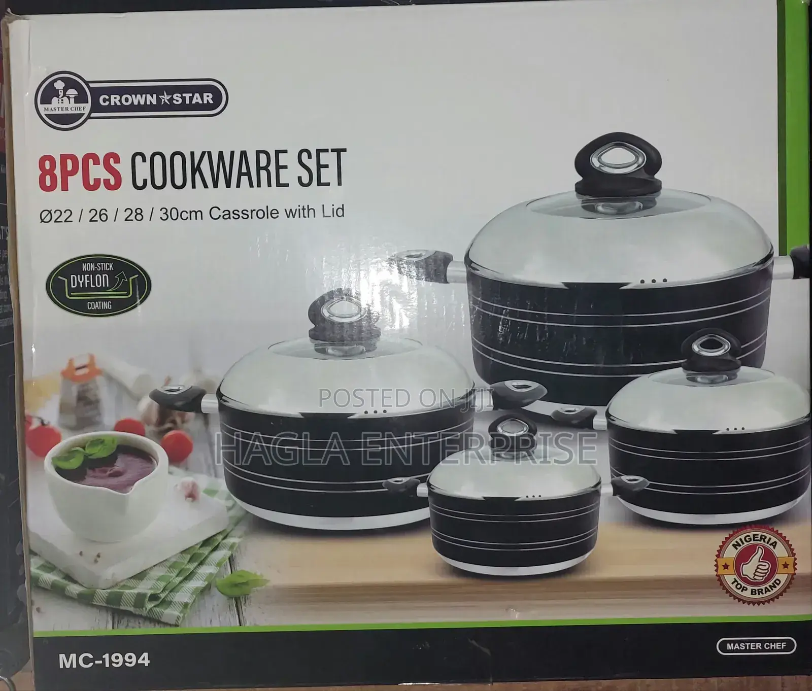8 Pieces Non-Stick Cookware Set With Lid
