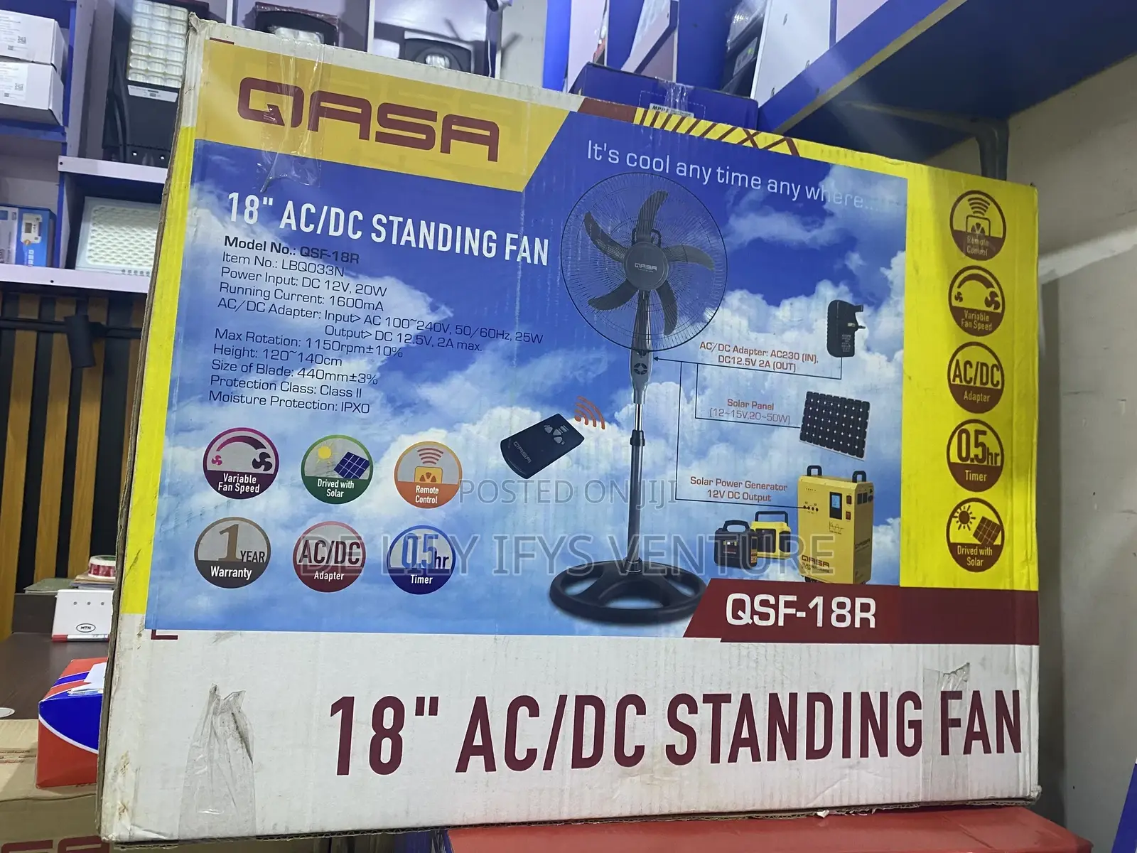Qasa Standing Fan Ac/Dc