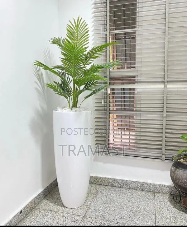 Artificial Palm Plant Potted With 120cm Fiber Glass Vase