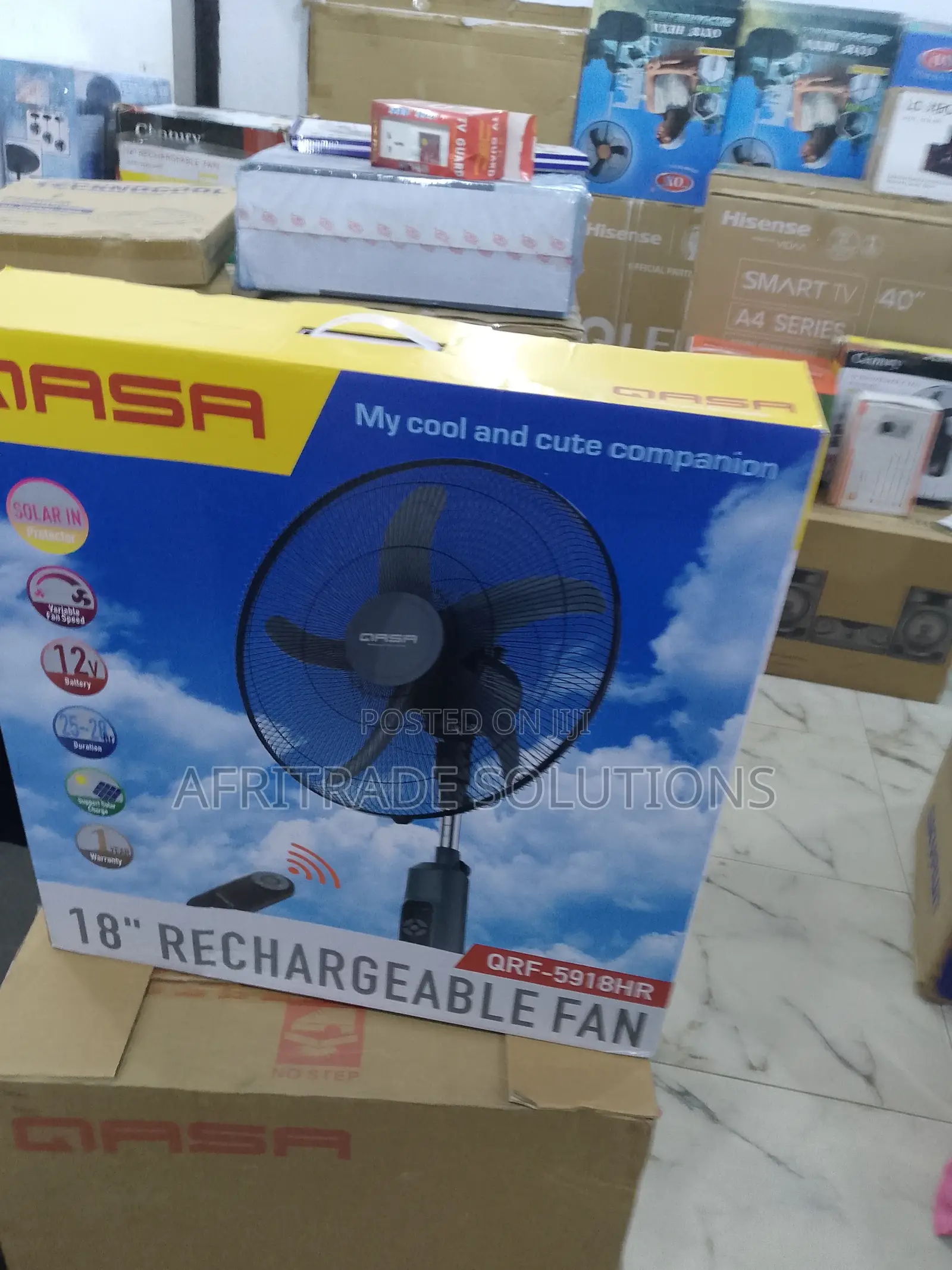Silent Rechargable Qasa Fan 18inches