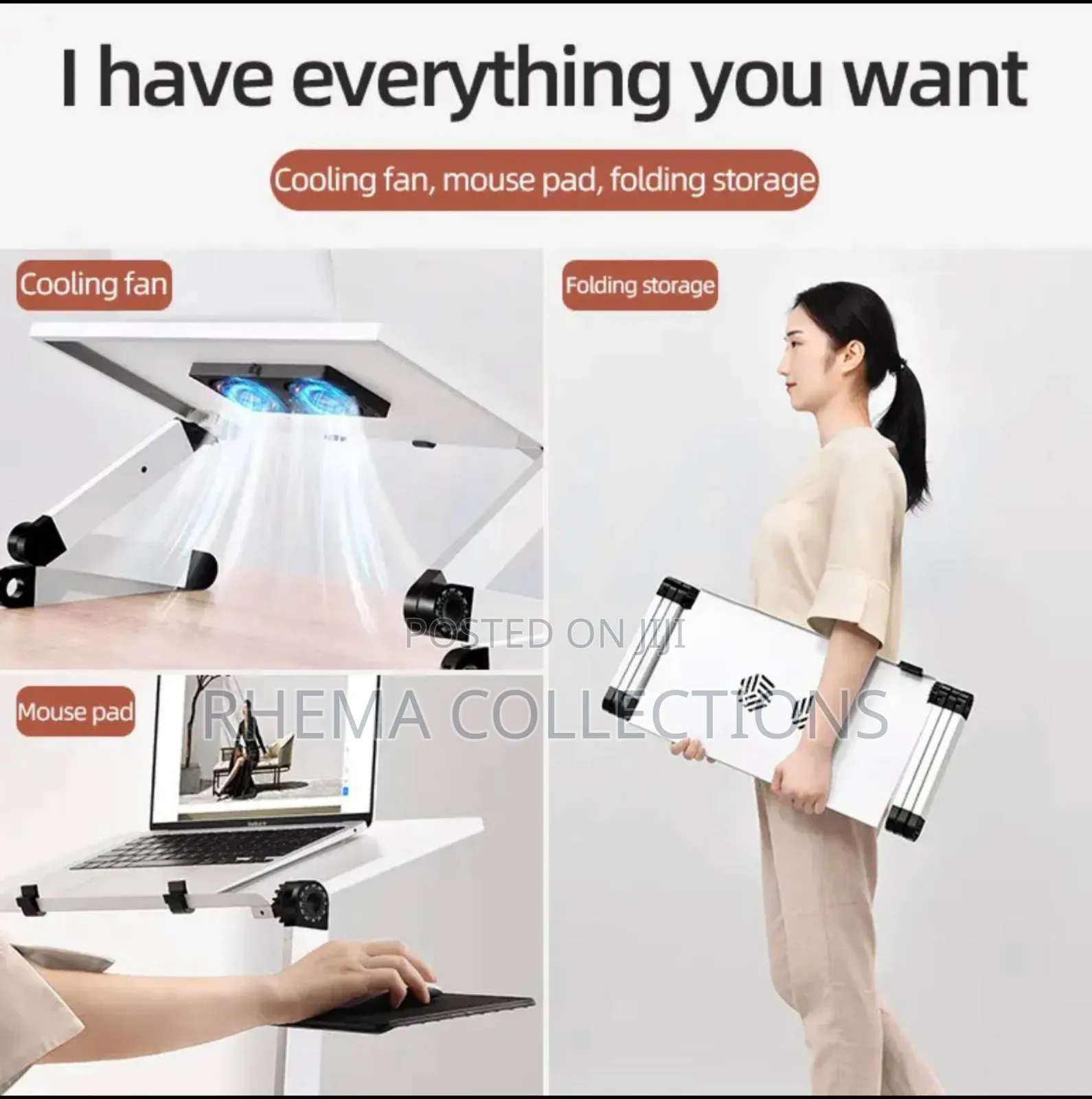 360° Laptop Stand With Mouse Base Cooling Fan