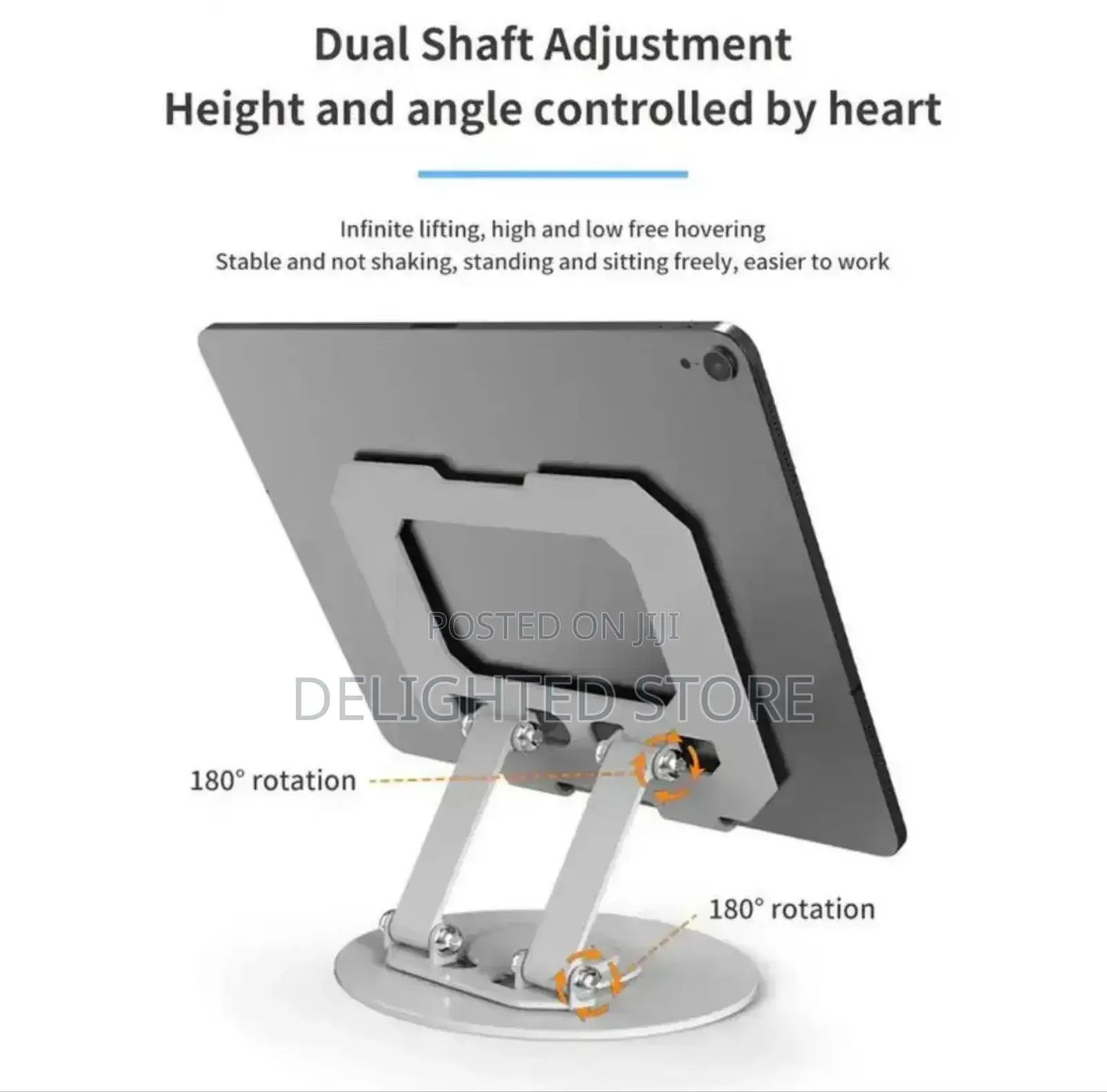 360-Degree Rotational Foldable Metal Phone/Tablet Holder