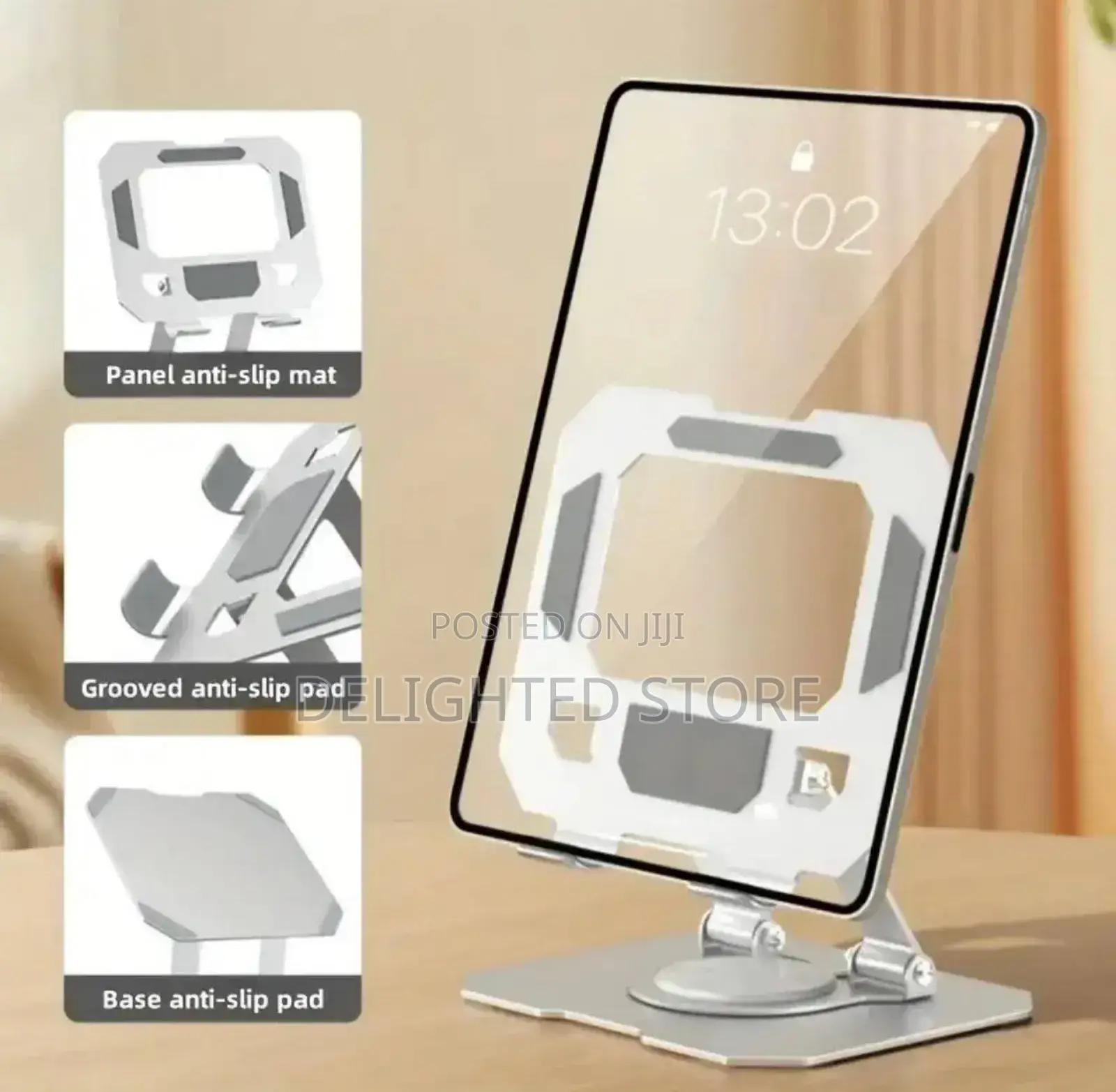 360-Degree Rotational Foldable Metal Phone/Tablet Holder