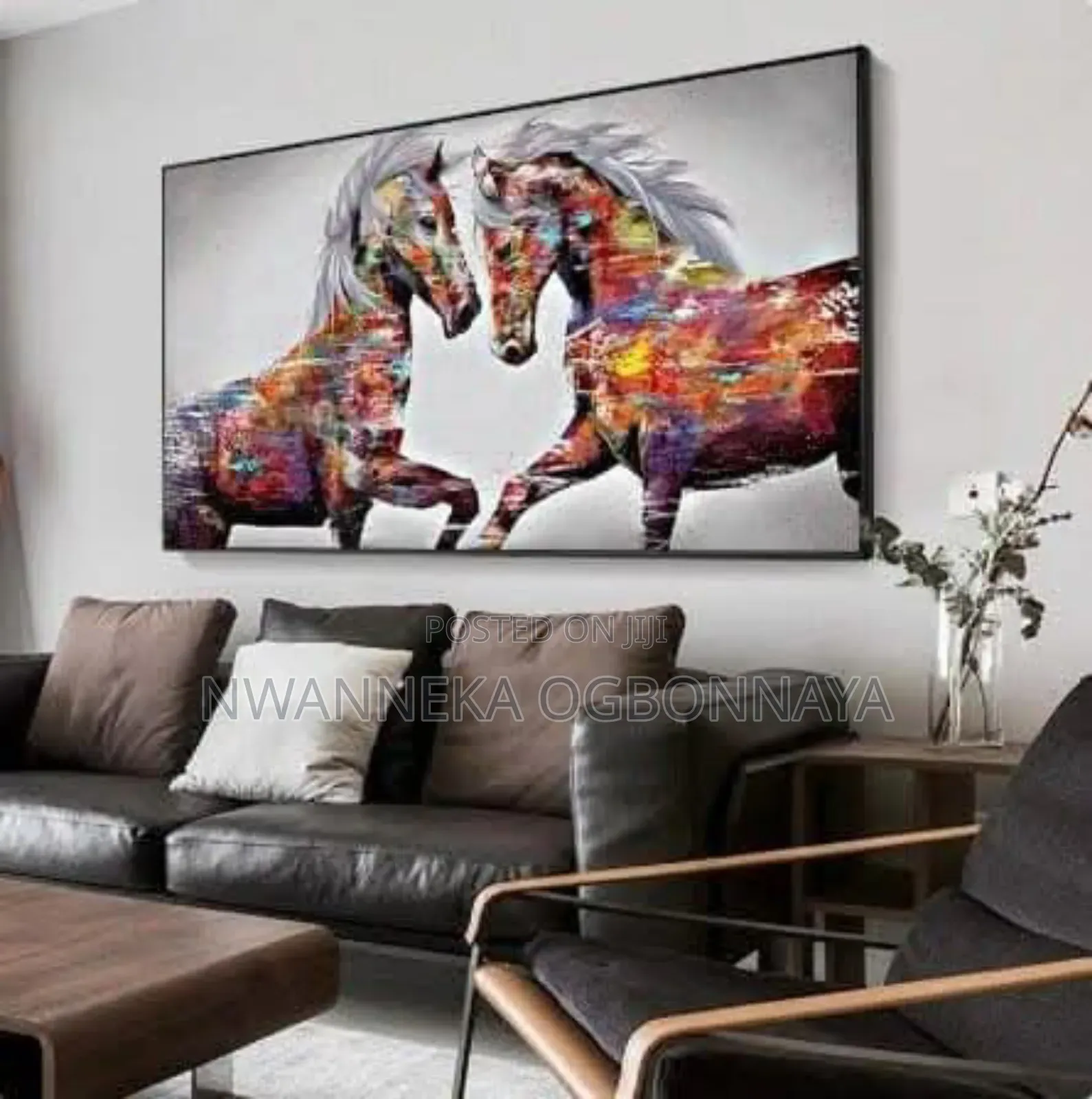 Abstract Running Horses Canvas Paintings