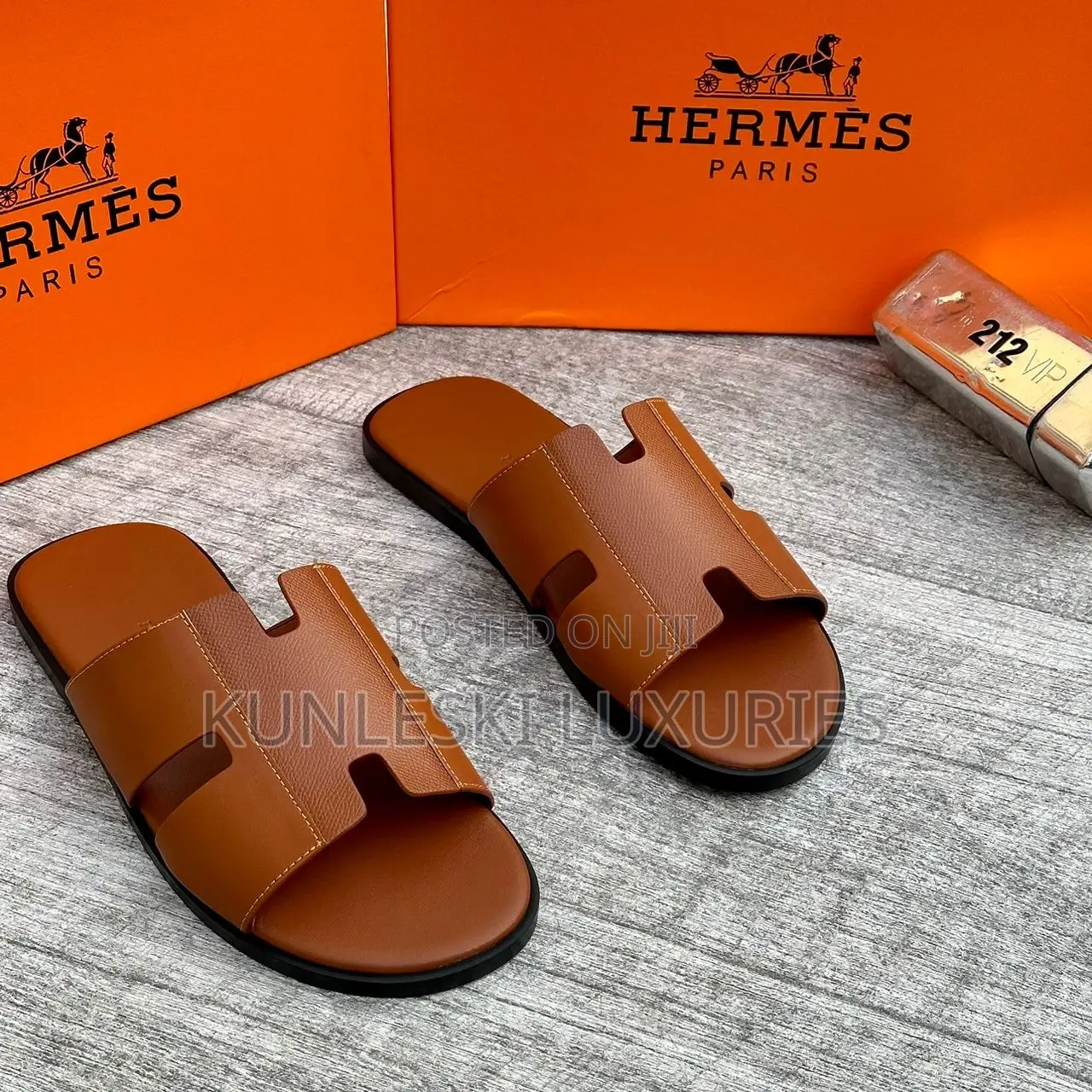 Original Hermes Leather Slippers in 3 Colorways