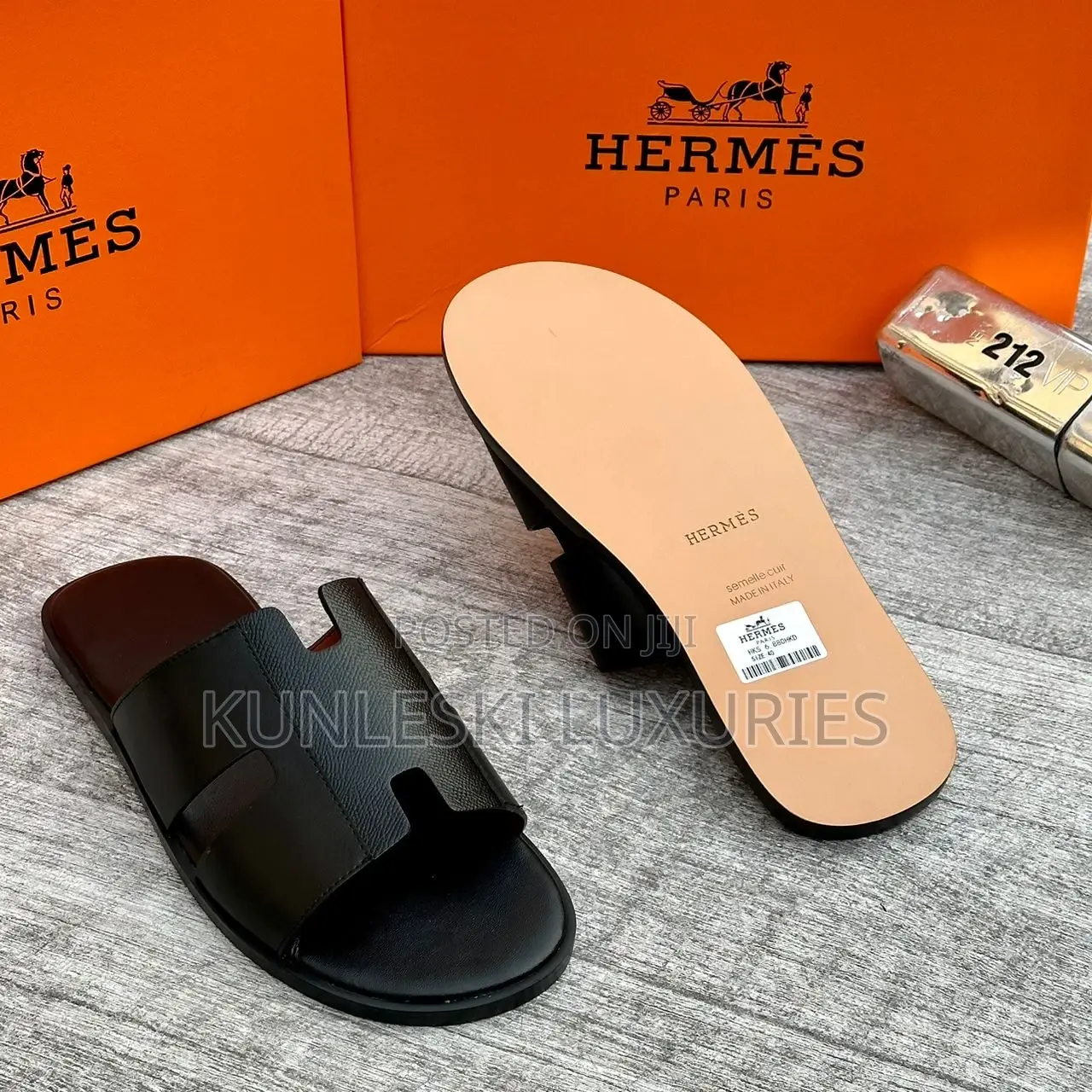 Original Hermes Leather Slippers in 3 Colorways