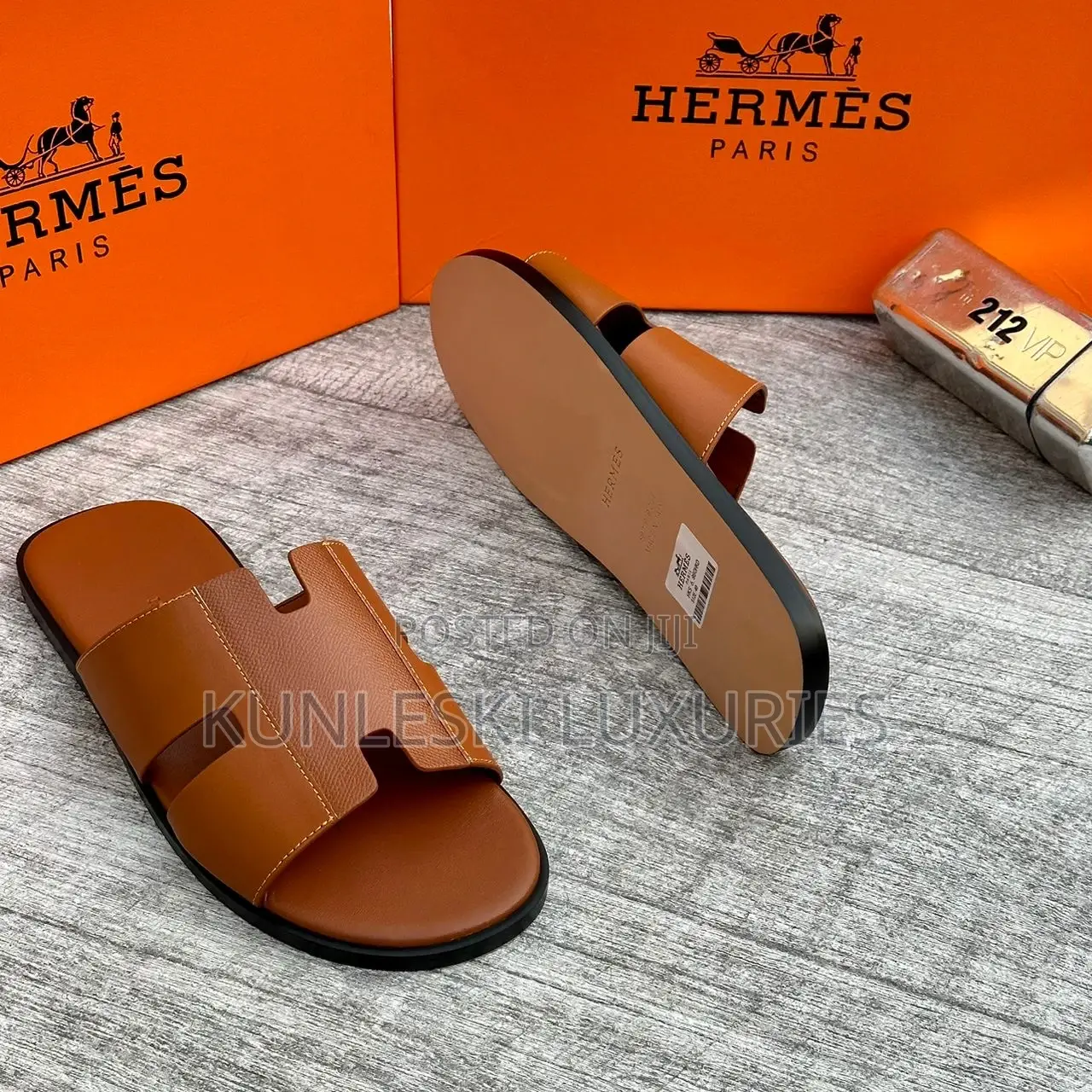 Original Hermes Leather Slippers in 3 Colorways