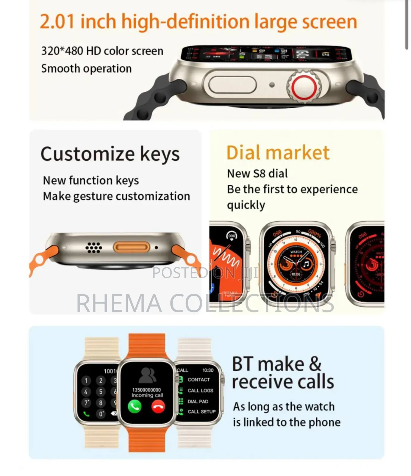 7in1 Ultra 2.01 Waterproof Multi Straps Smart Watch