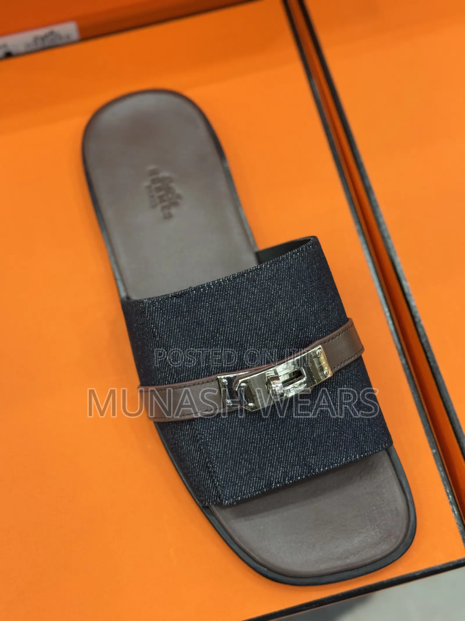 Pure Italian Leather Hermes Slipers 40-46