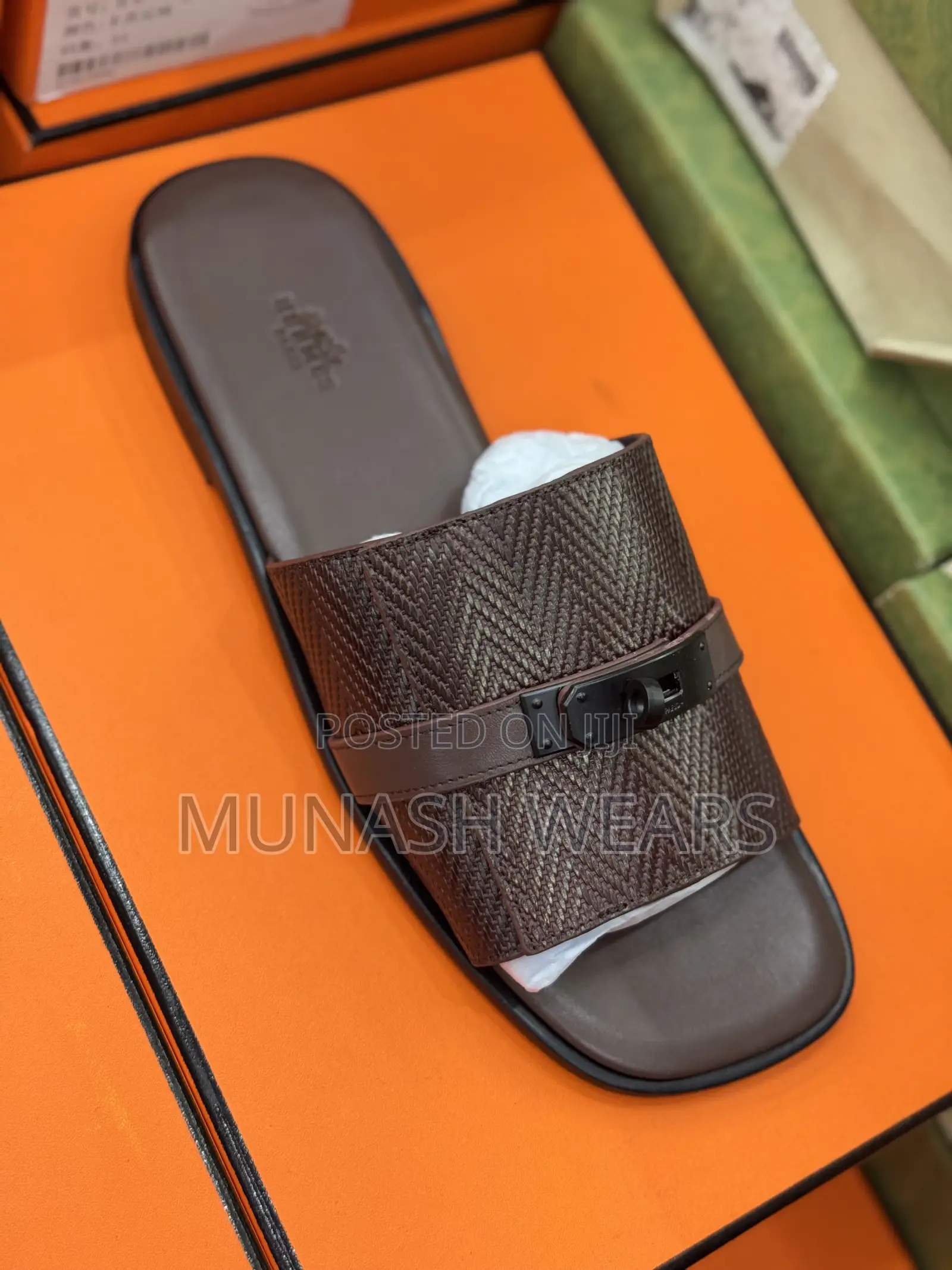 Pure Italian Leather Hermes Slipers 40-46